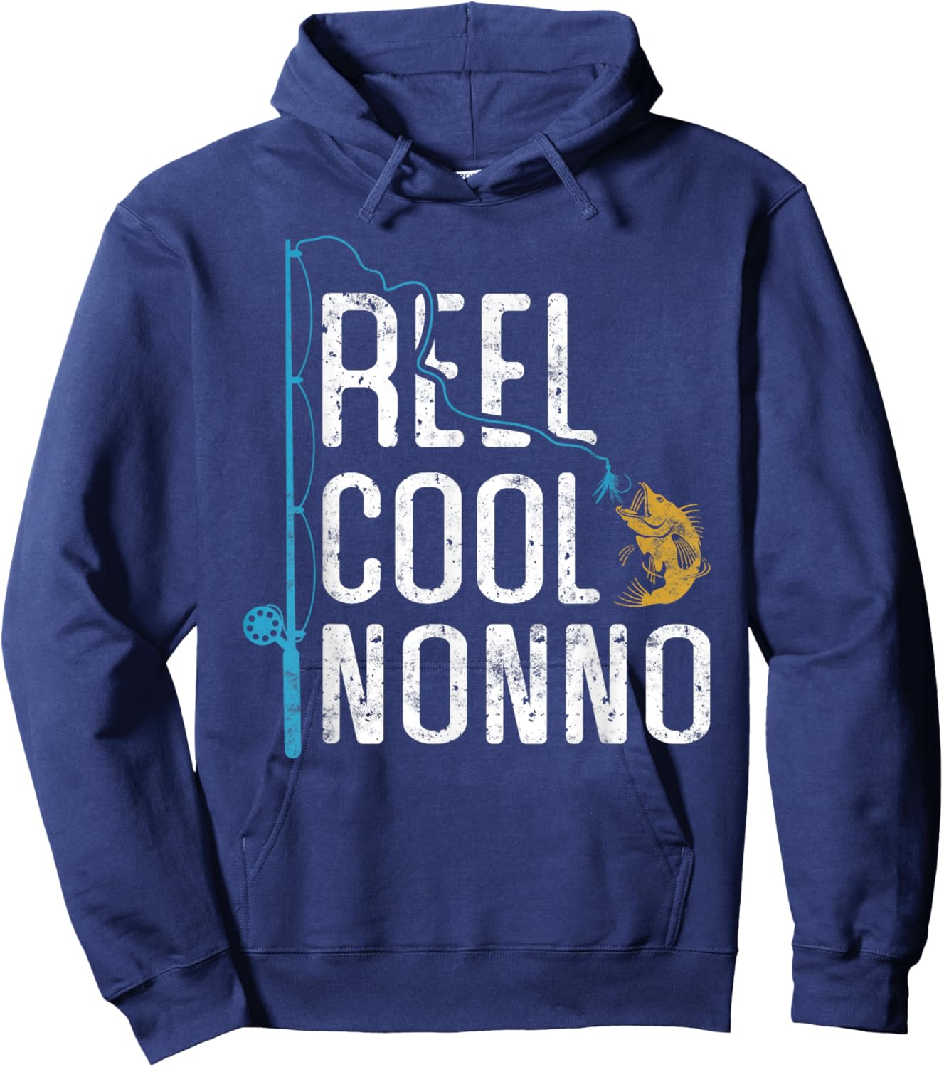 Fishing Reel cool Nonno Father’s Day gift Fisherman Nonno Hoodie - Hoodie | Navy