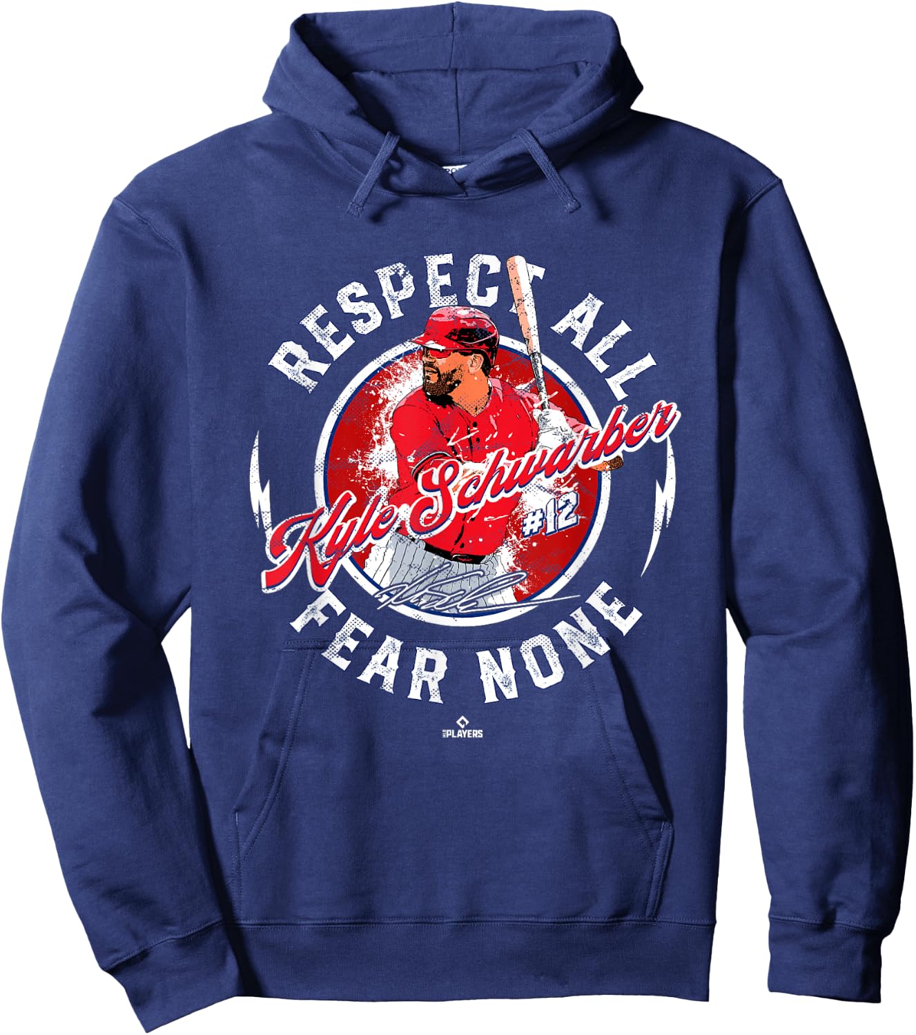 Respect All Fear None Kyle Schwarber Philadelphia MLBPA Hoodie - Hoodie | Navy