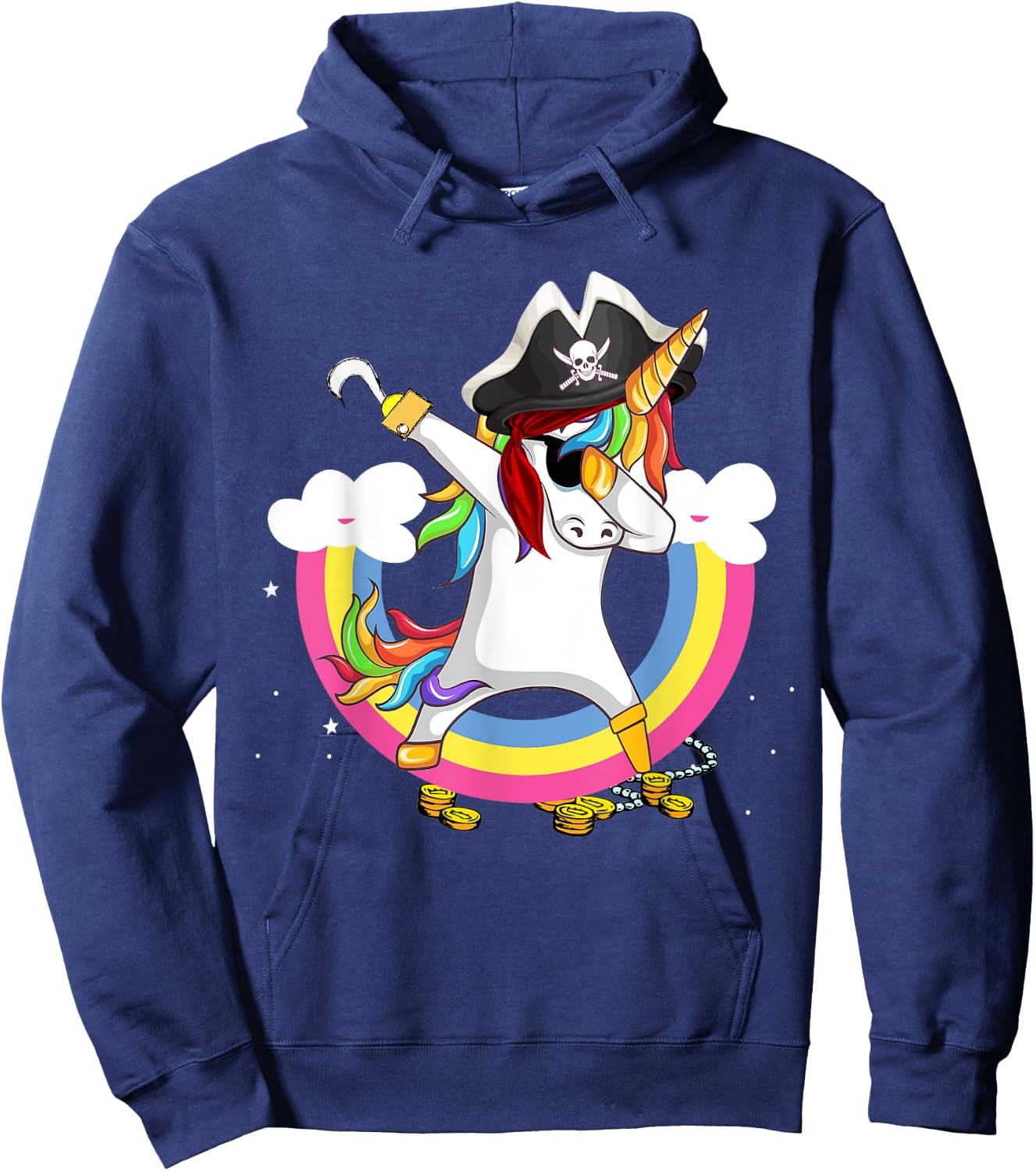 Pirate magical unicorn Funny awesome Halloween Costume Hoodie - Hoodie | Navy