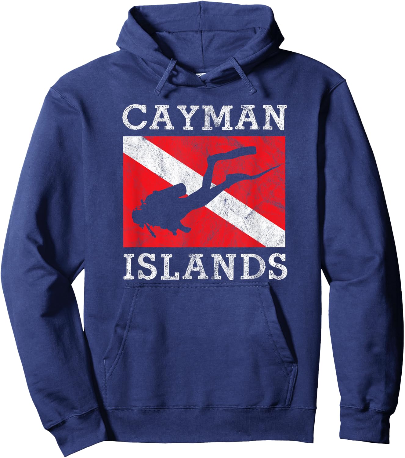 Retro Scuba Diver Grand Cayman Islands Scuba Diving Hoodie - Hoodie | Navy