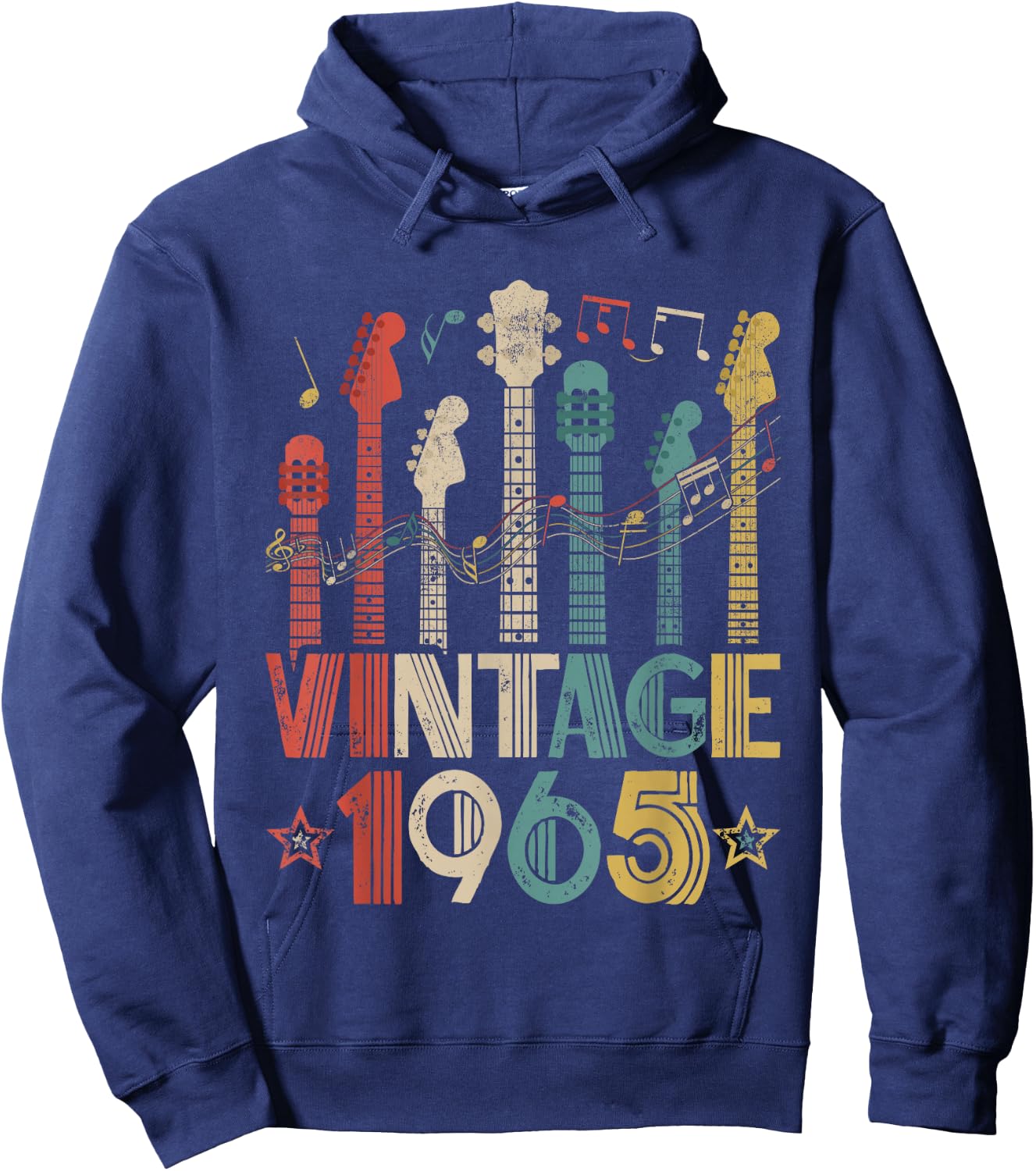 Retro Vintage 1965 Guitar Lover 1965 Birthday Guitarist Hoodie - Hoodie | Navy