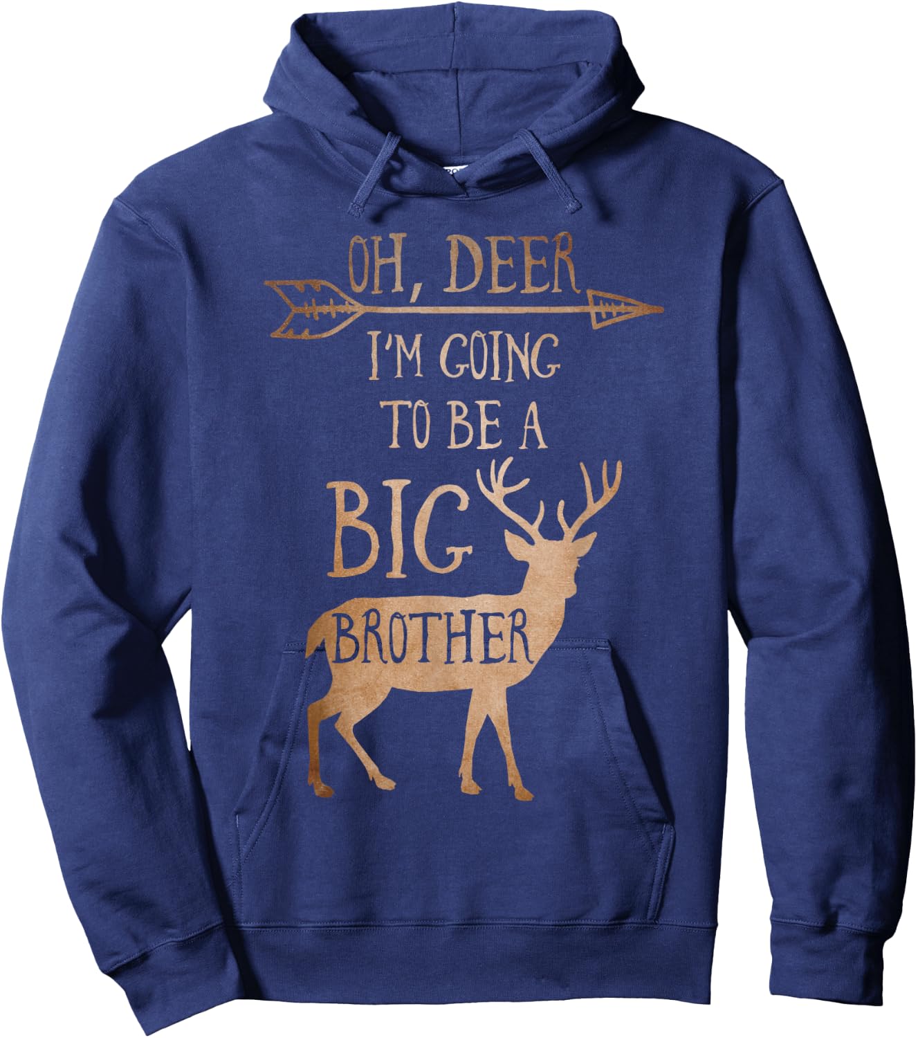Oh Deer Im Going to Be a Big Brother Christmas Hoodie - Hoodie | Navy