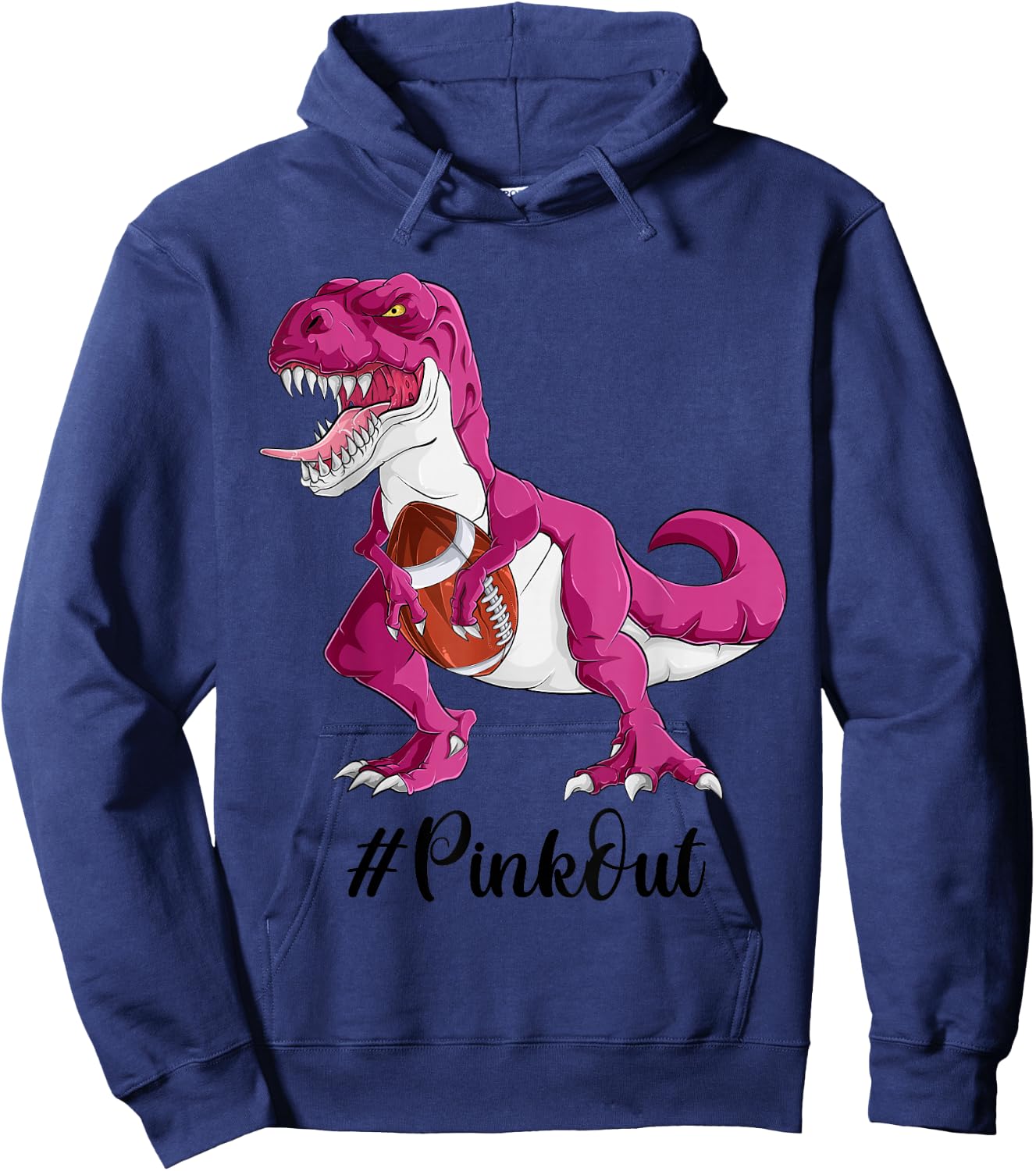 Pink Dinosaur Football Shirt Boys, Pink Out Breast Cancer Hoodie - Hoodie | Navy