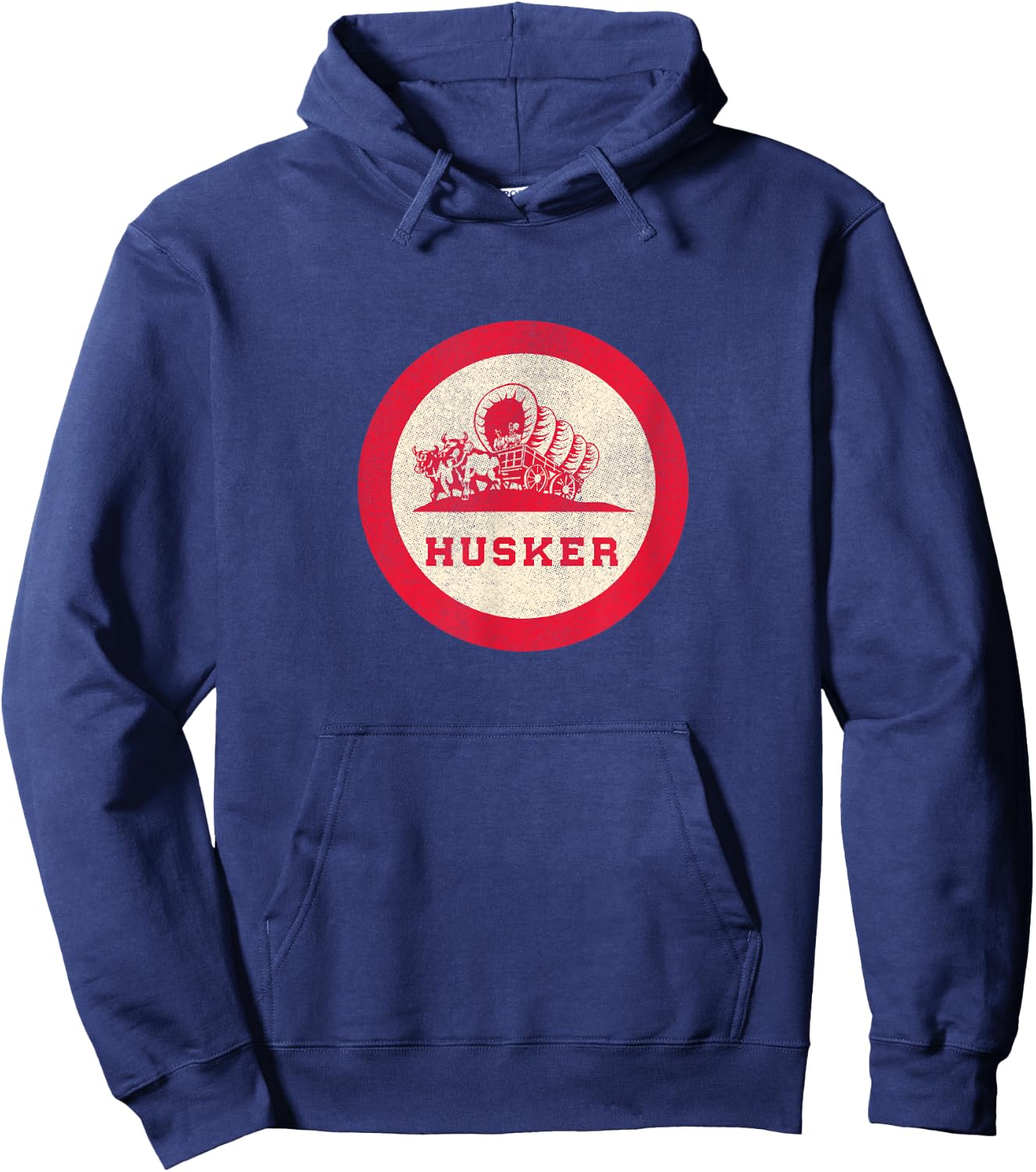 Nebraska State Nickname Husker Roundel [Distressed] Hoodie - Hoodie | Navy