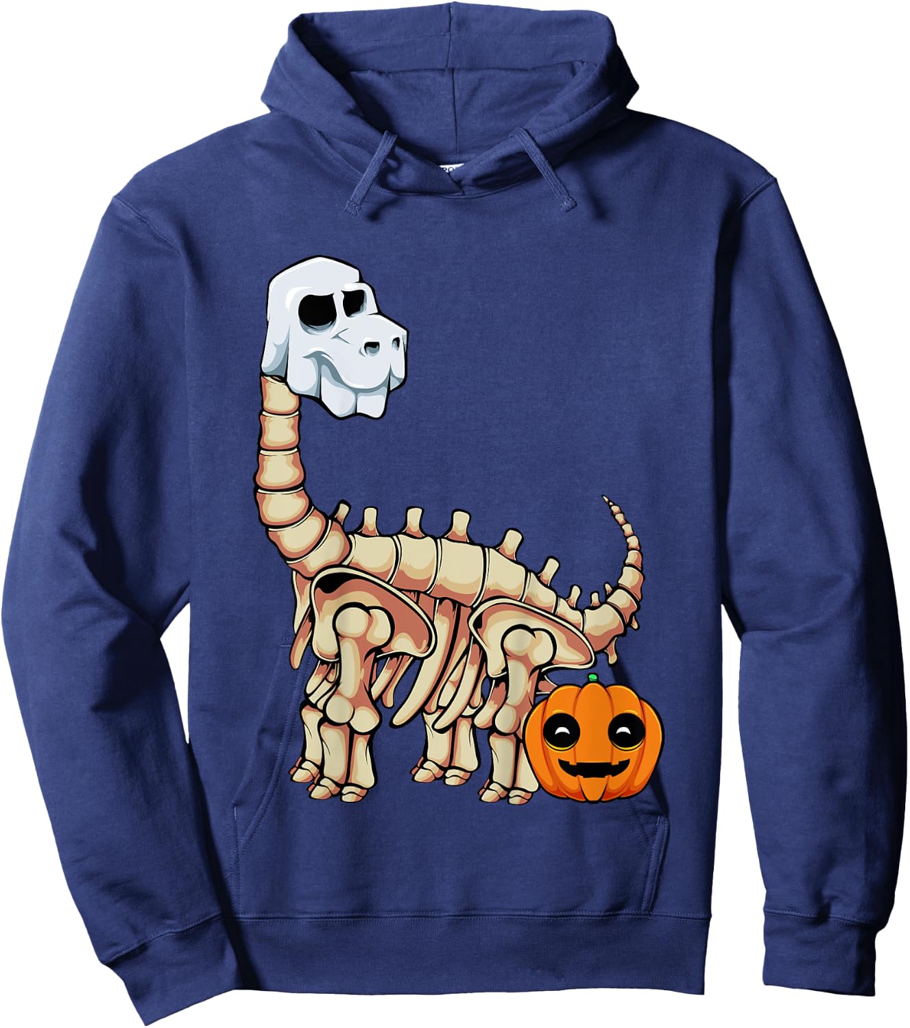 Kids Dinosaur Skeleton Ghost Lazy Halloween Costume Brontosaurus Hoodie - Hoodie | Navy