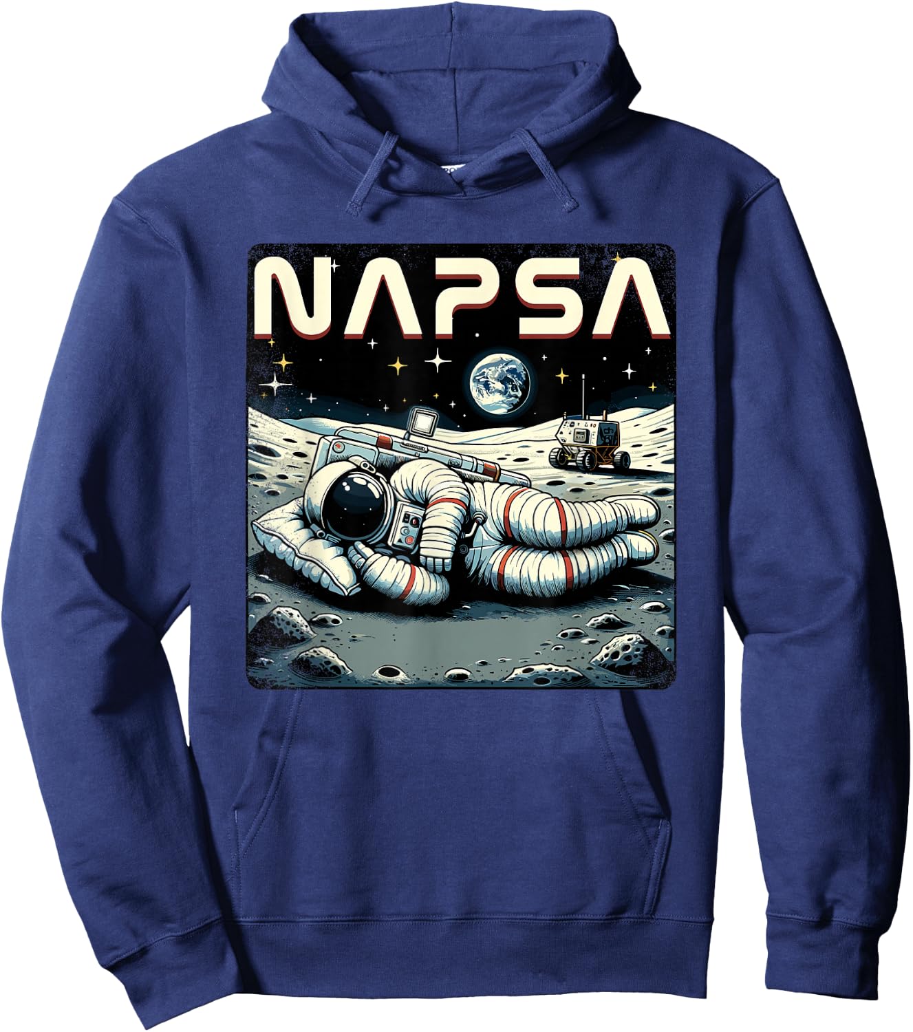 Retro Napsa Astronaut Outer Space Pun Novelty Funny Space Hoodie - Hoodie | Navy