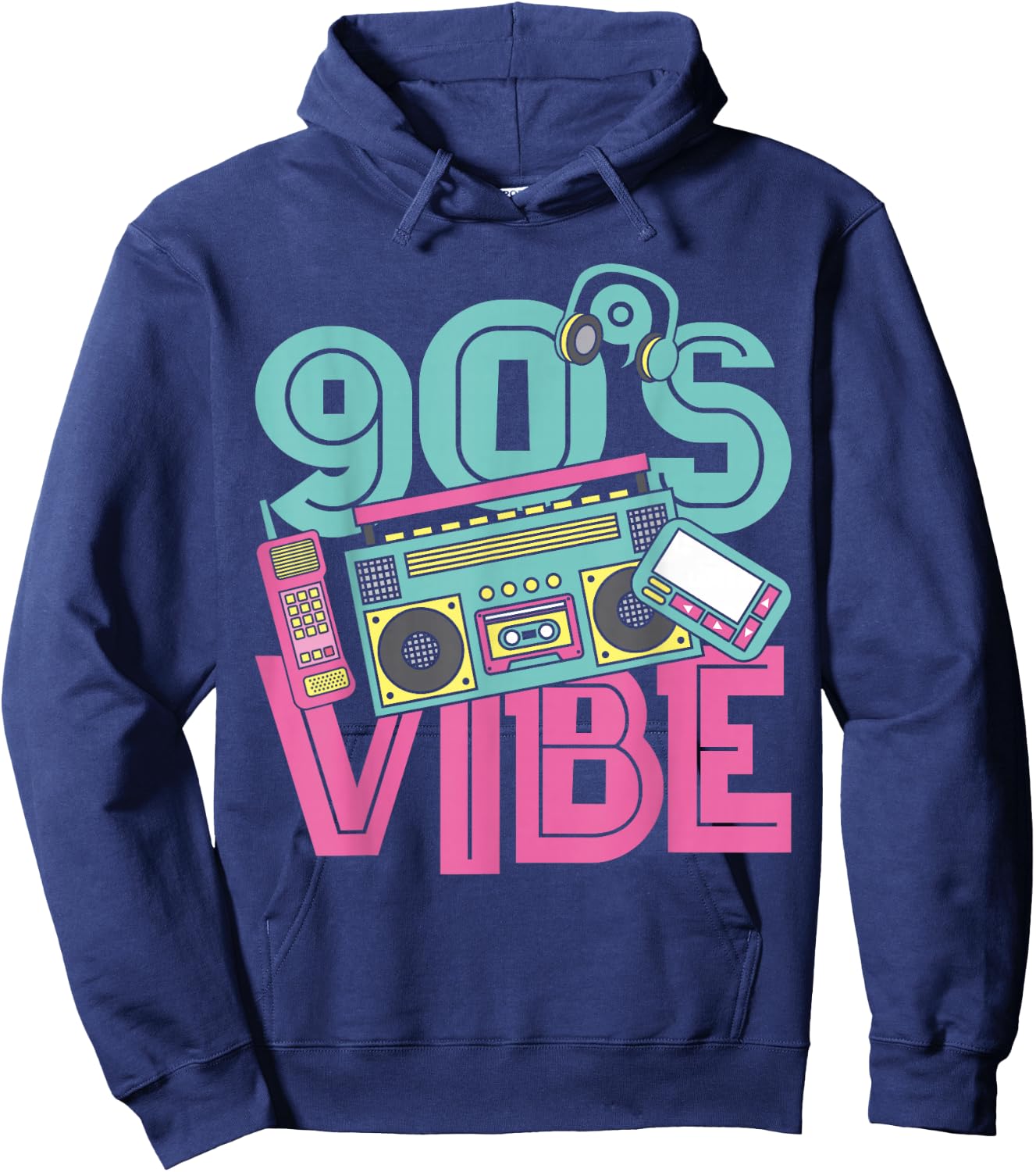 90s Vibe Vintage 1990s Music 90s Costume Party Nineties Hoodie - Hoodie | Navy