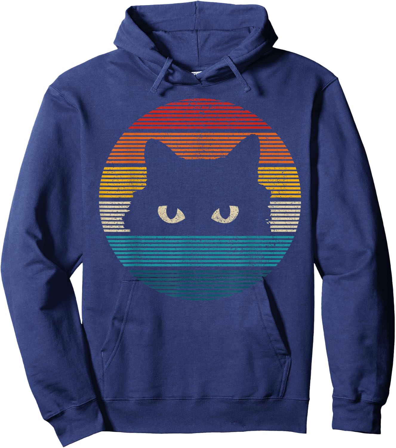 Cat Vintage Retro Funny Gift Hoodie - Hoodie | Navy