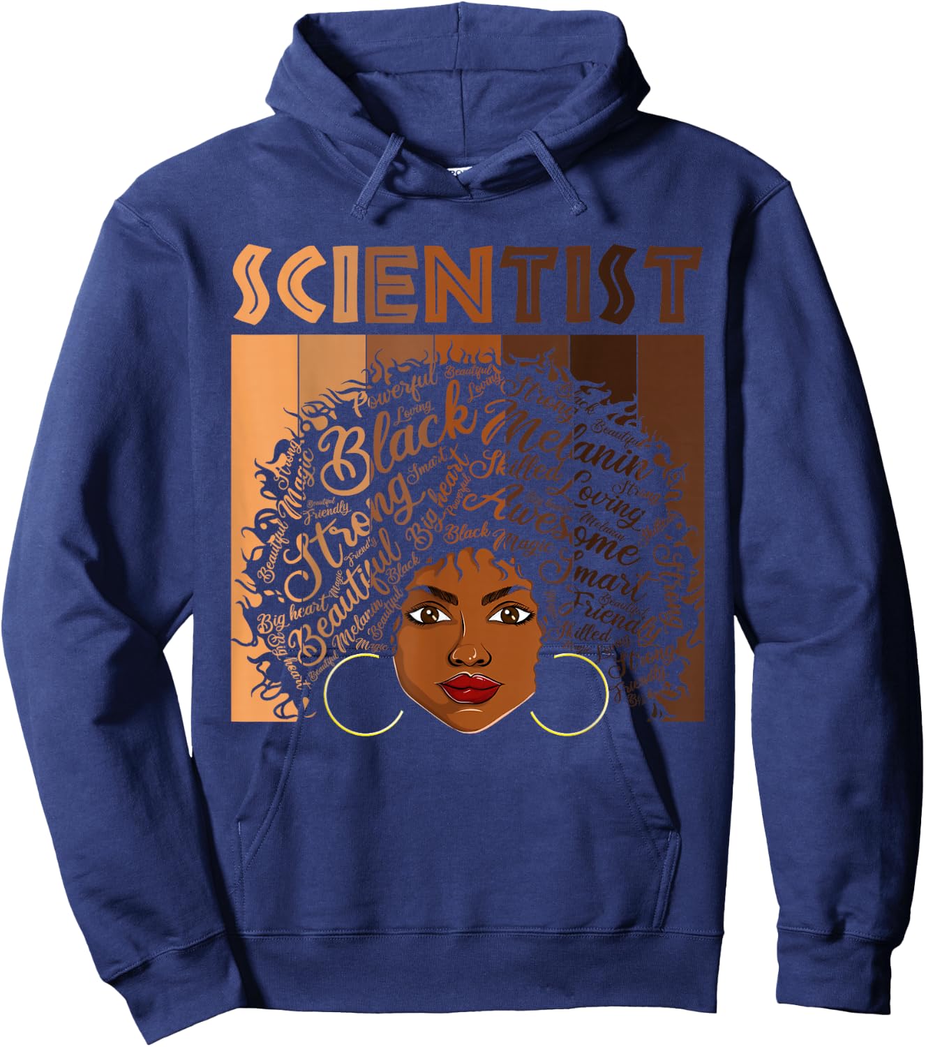 Black Scientists Melanin Women Girl Apparel American African Hoodie - Hoodie | Navy
