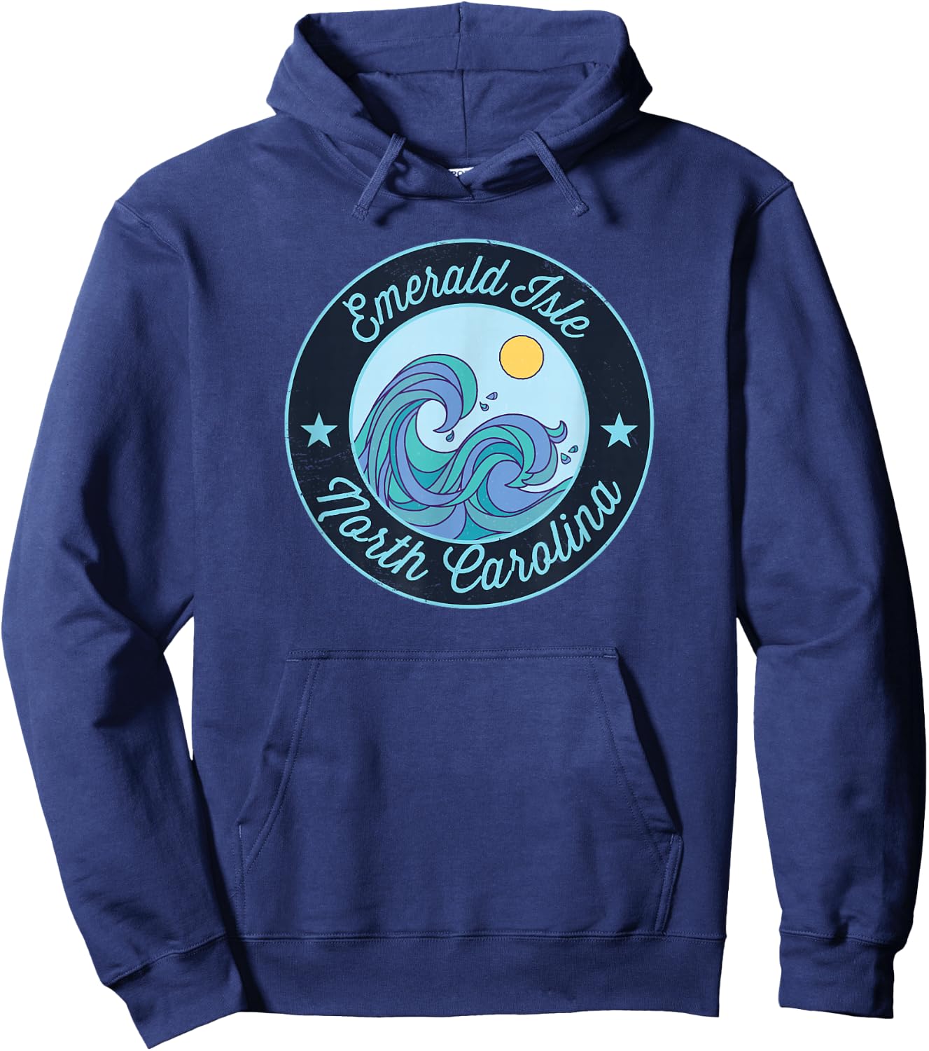 Emerald Isle NC North Carolina Souvenir Nautical Surfer Grap Hoodie - Hoodie | Navy