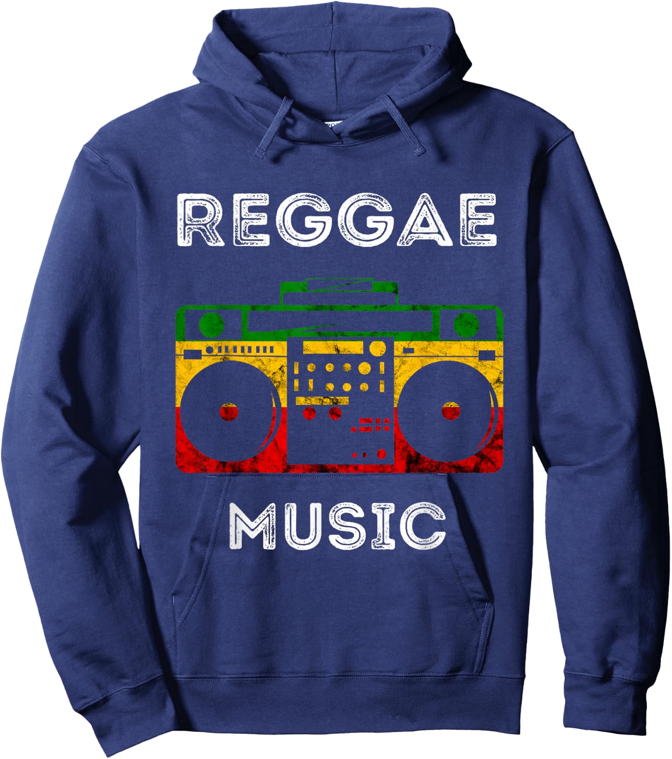 Reggae Boombox Music Rastafarian Rasta Music Box Peace Hoodie - Hoodie | Navy