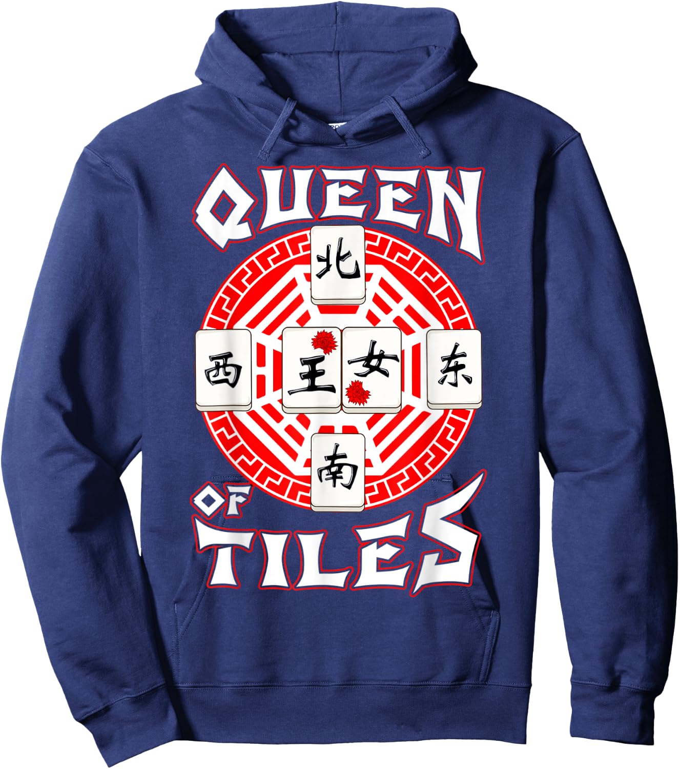 Mahjong Lover Traditional Chinese Game Gifts Queen Of Tiles Hoodie - Hoodie | Navy