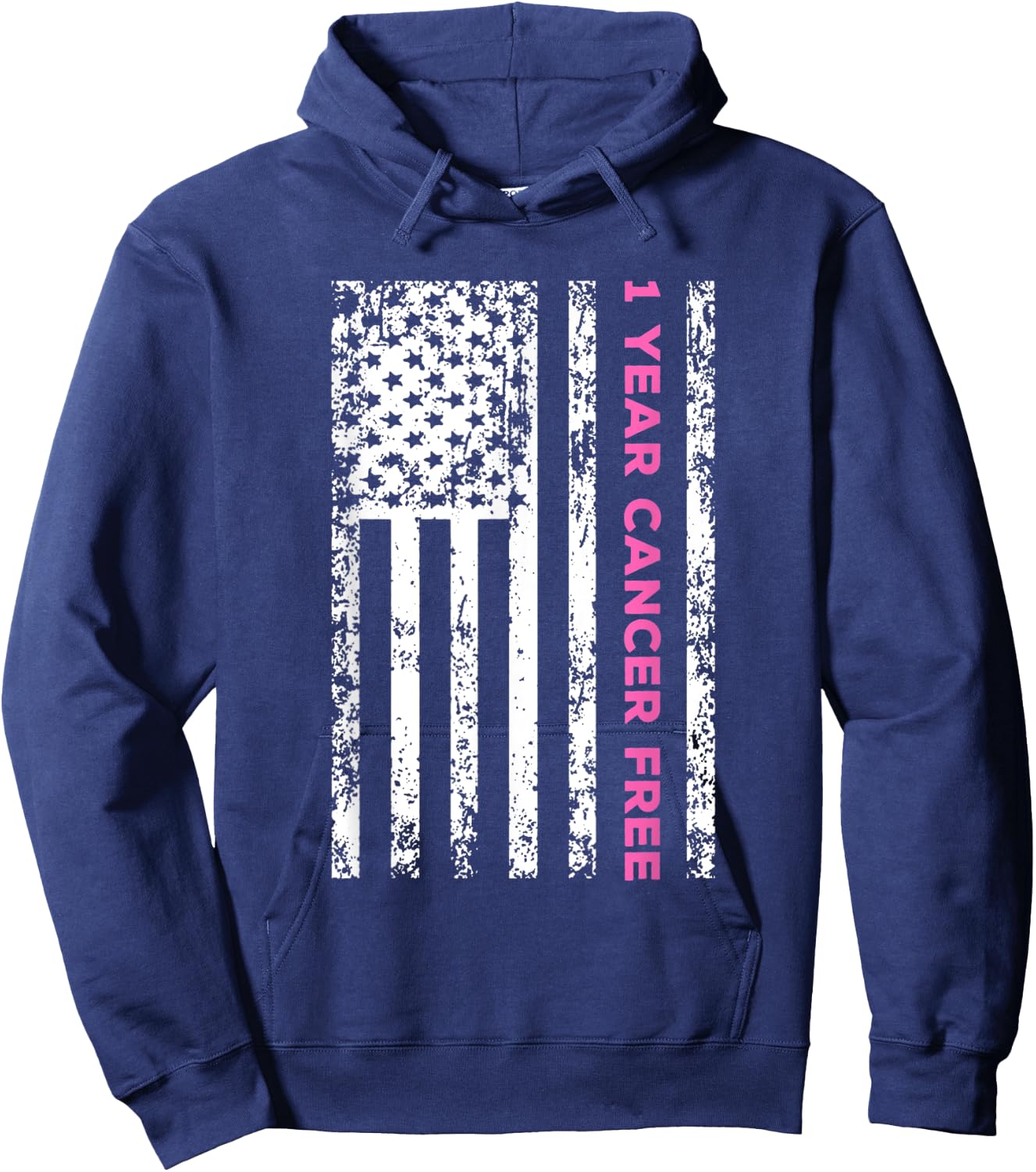 1 Year Breast Cancer Free Survivor Hoodie - Hoodie | Navy