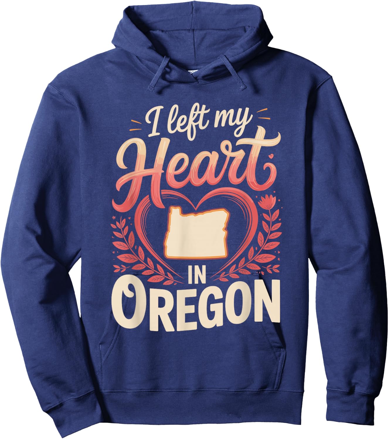 I Left My Heart in Oregon Hoodie - Hoodie | Navy
