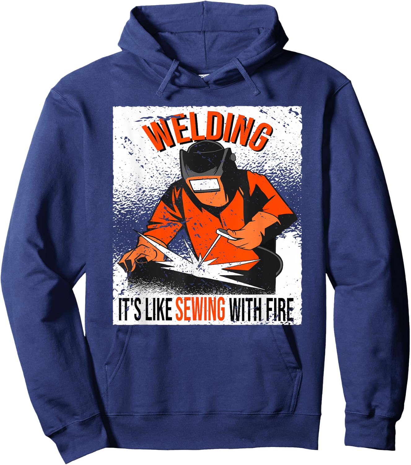Welding. It's like sewing with Fire Welder Hoodie - Hoodie | Navy