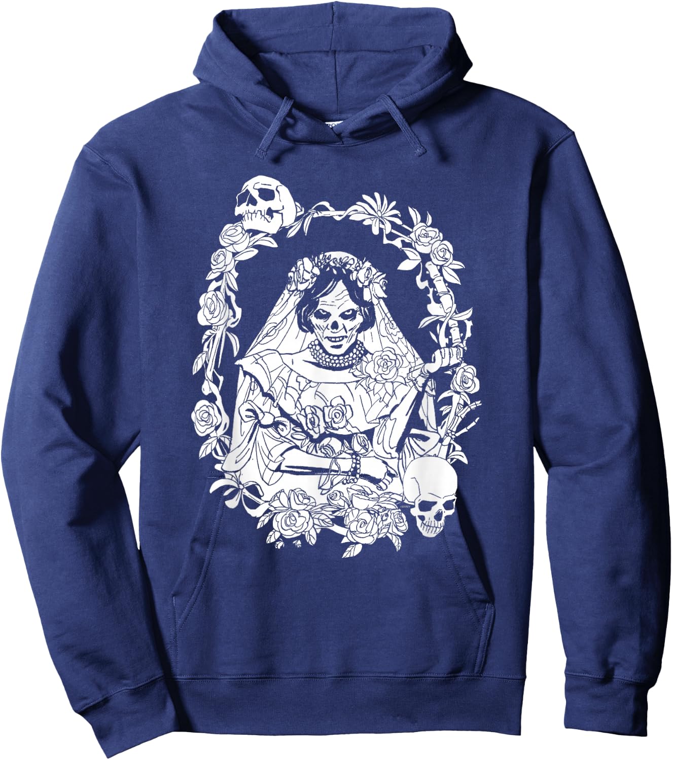 Disney Haunted Mansion Movie The Bride Ghost Skulls & Roses Hoodie - Hoodie | Navy