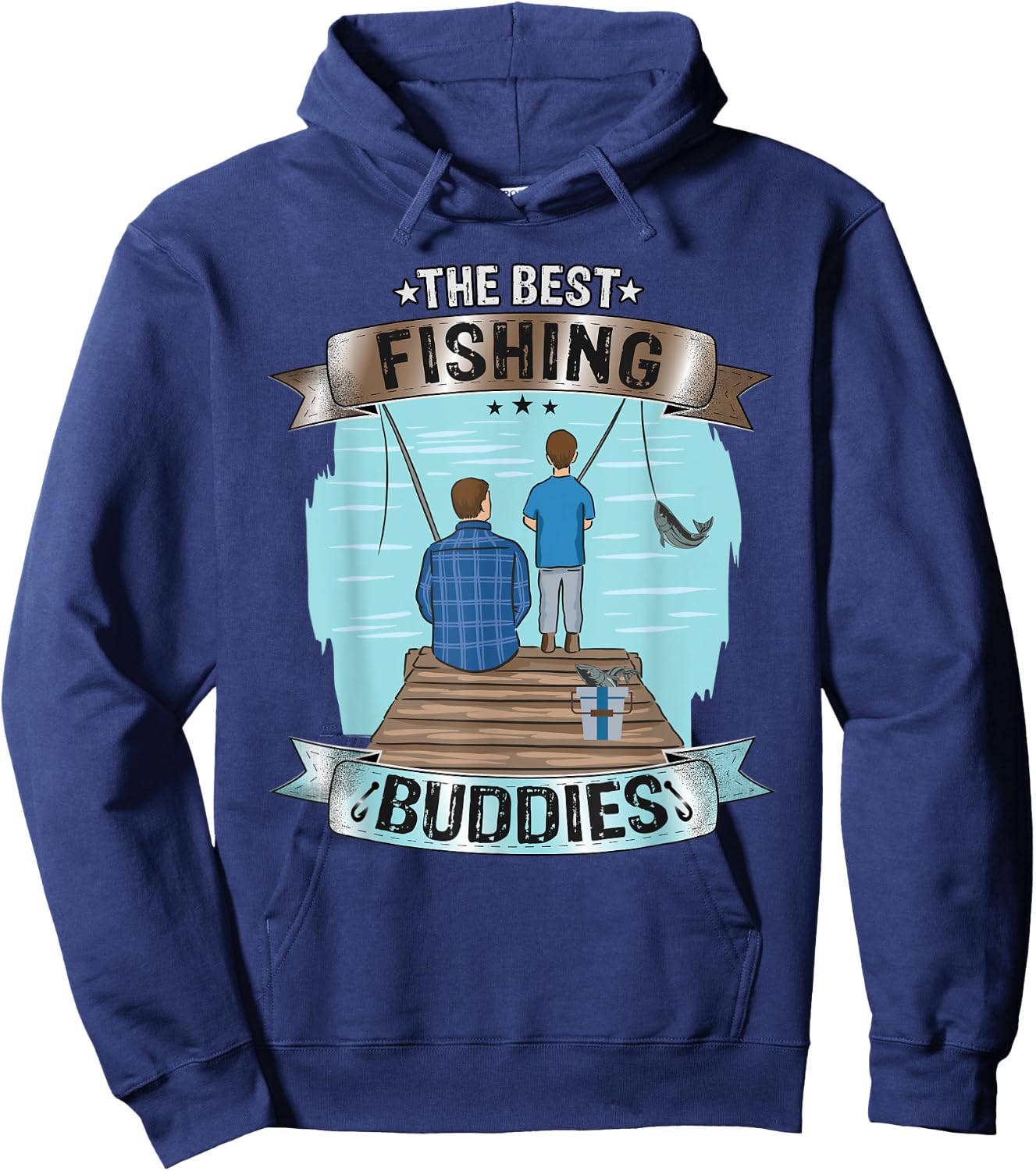 "The Best Fishing Buddies" fishing dad and son | fishing Hoodie - Hoodie | Navy