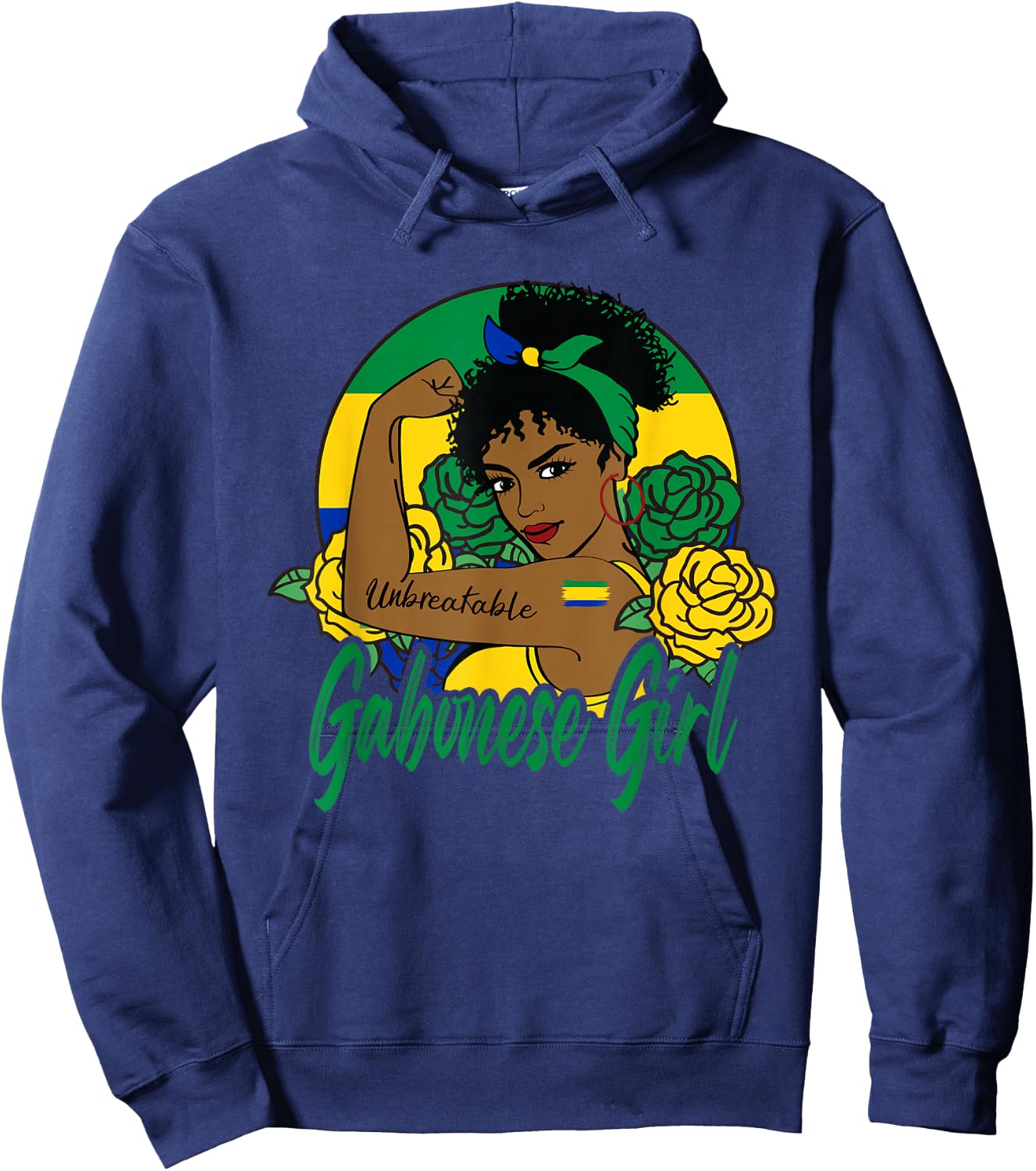 Gabonese Girl Gabon Woman Gabonaise Flag Hoodie - Hoodie | Navy