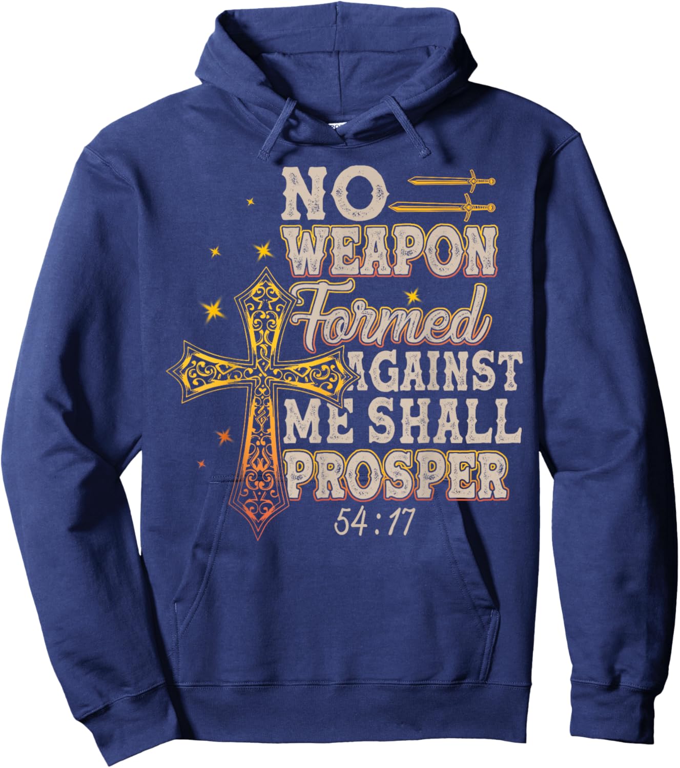 No Weapon Formed Against Me Shall Prosper Hoodie - Hoodie | Navy