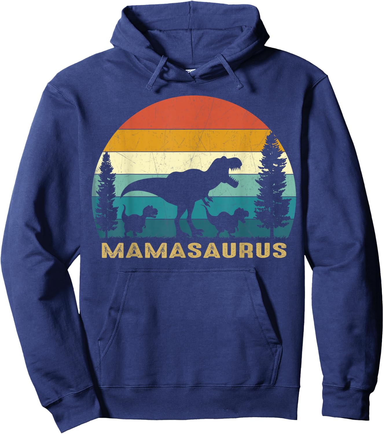Mamasaurus T Rex Dinosaur Mama Saurus Mother's Day Hoodie - Hoodie | Navy
