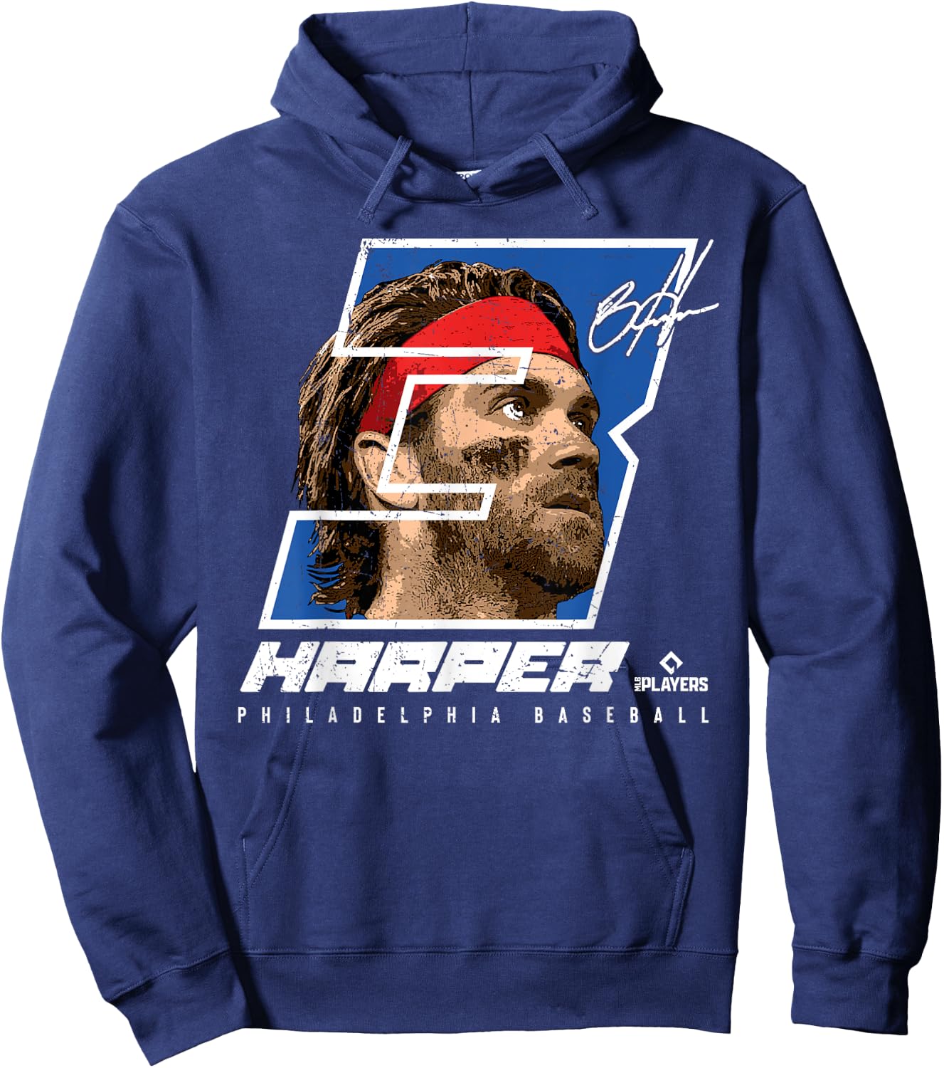 Bryce Harper - Silhouette Bam Bam Philadelphia MLBPA Hoodie - Hoodie | Navy