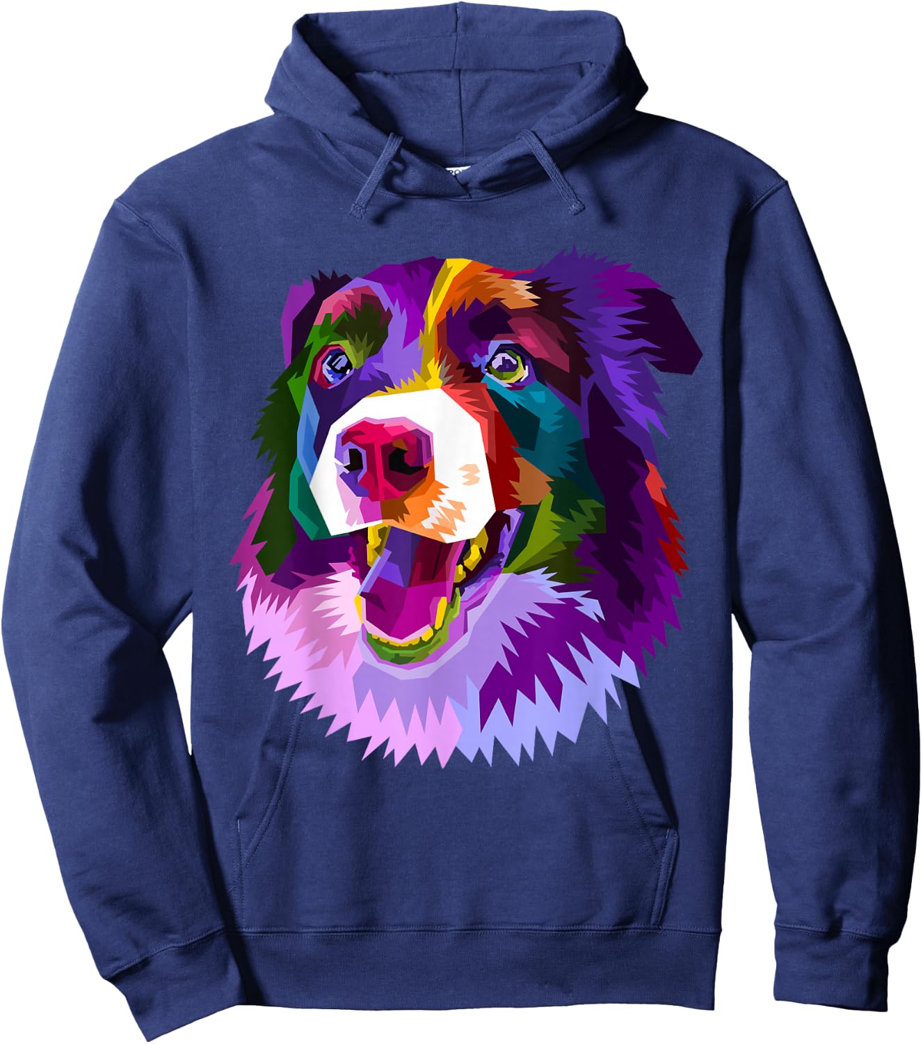 Border Collie Pop Art Portrait Colorful For Dog Owners Hoodie - Hoodie | Navy
