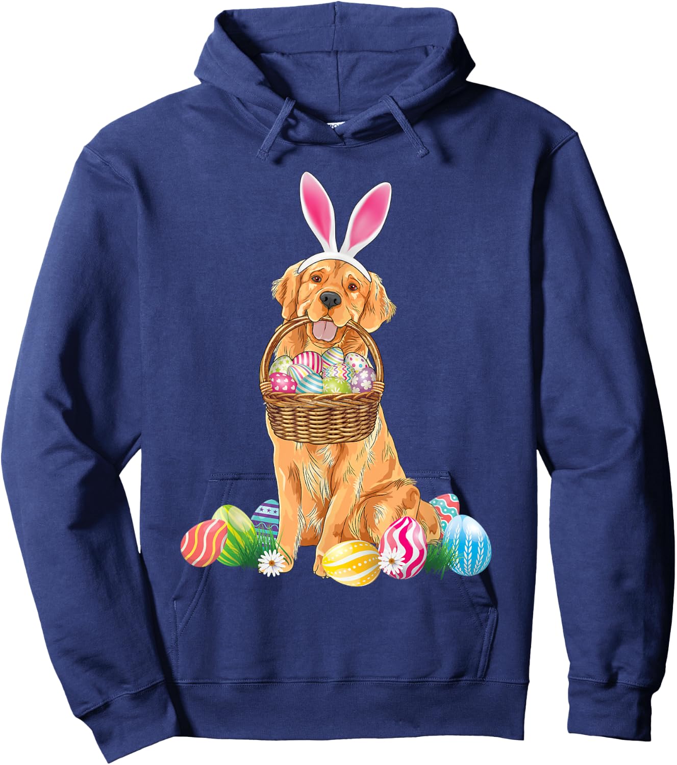 Golden Retriever Easter Day Bunny Eggs Easter Costume Boys Hoodie - Hoodie | Navy