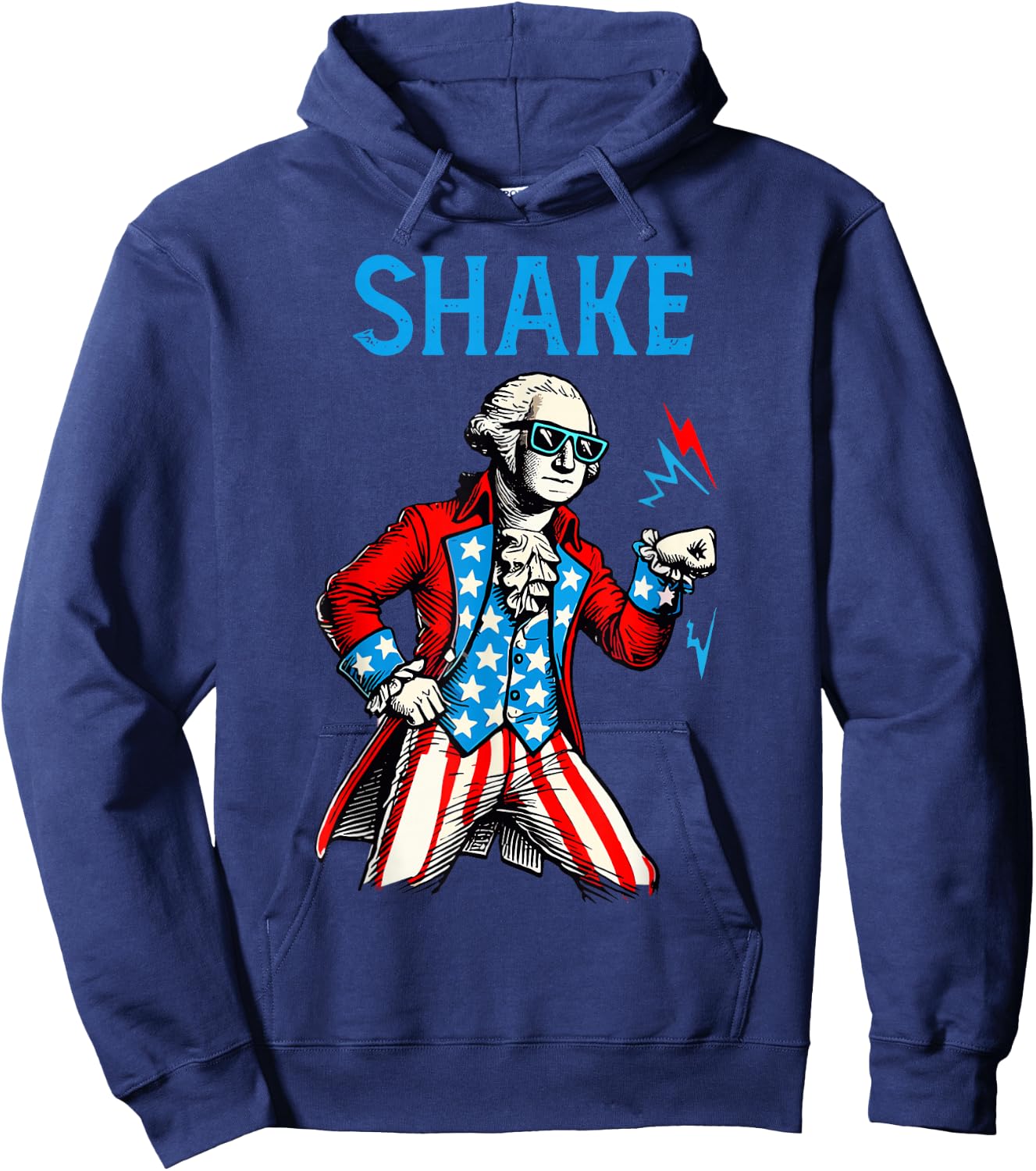 Retro Shake And Bake 4th of July Couple Matching American Hoodie - Hoodie | Navy