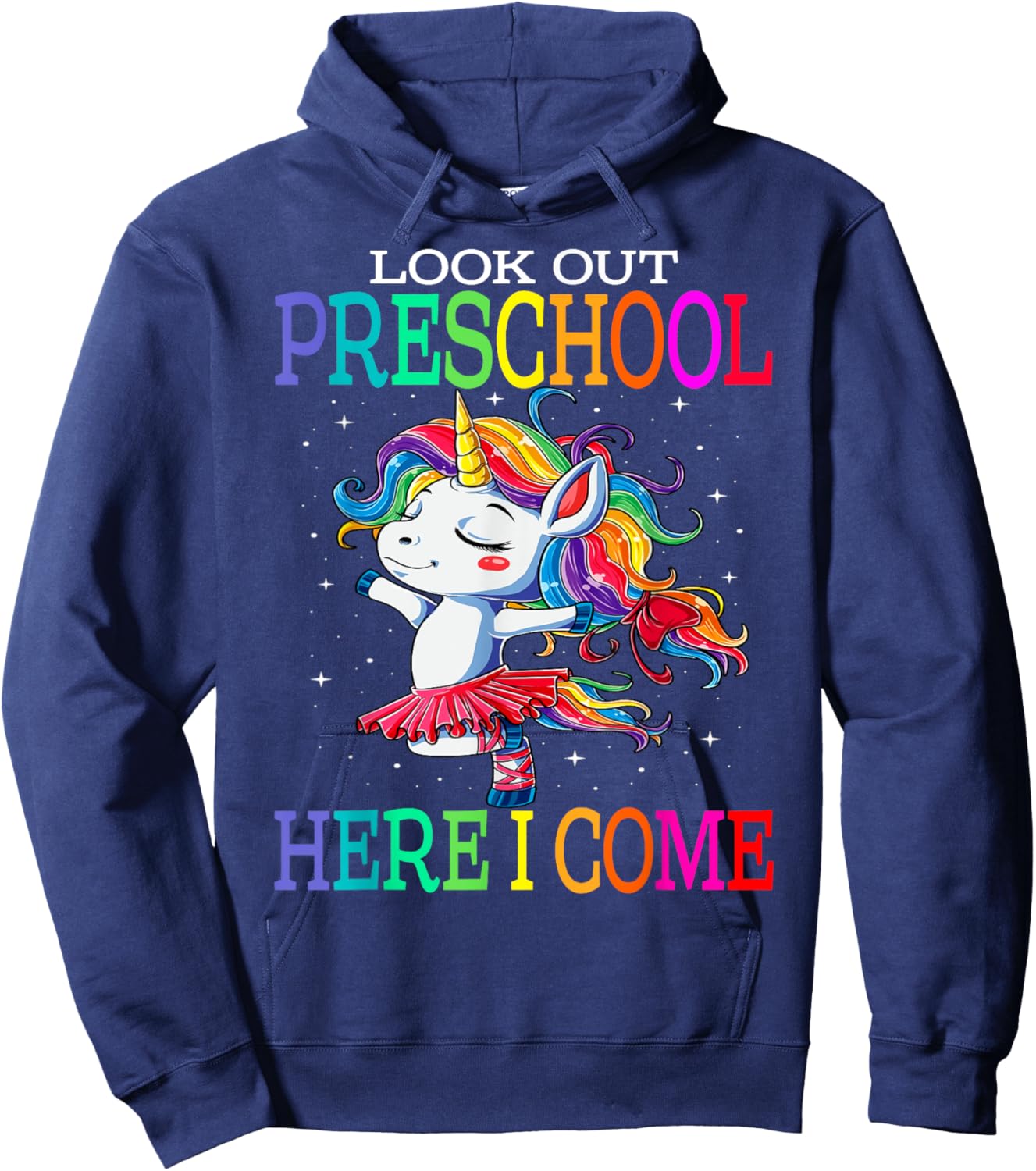 Kids Look Out Preschool Here I Come Unicorn Hoodie - Hoodie | Navy