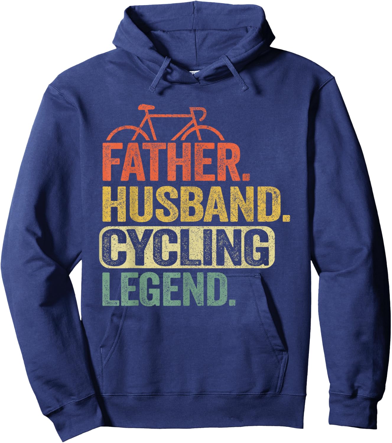 Father Husband Cycling Legend Bicycle Road Bike Dad Cyclist Hoodie - Hoodie | Navy