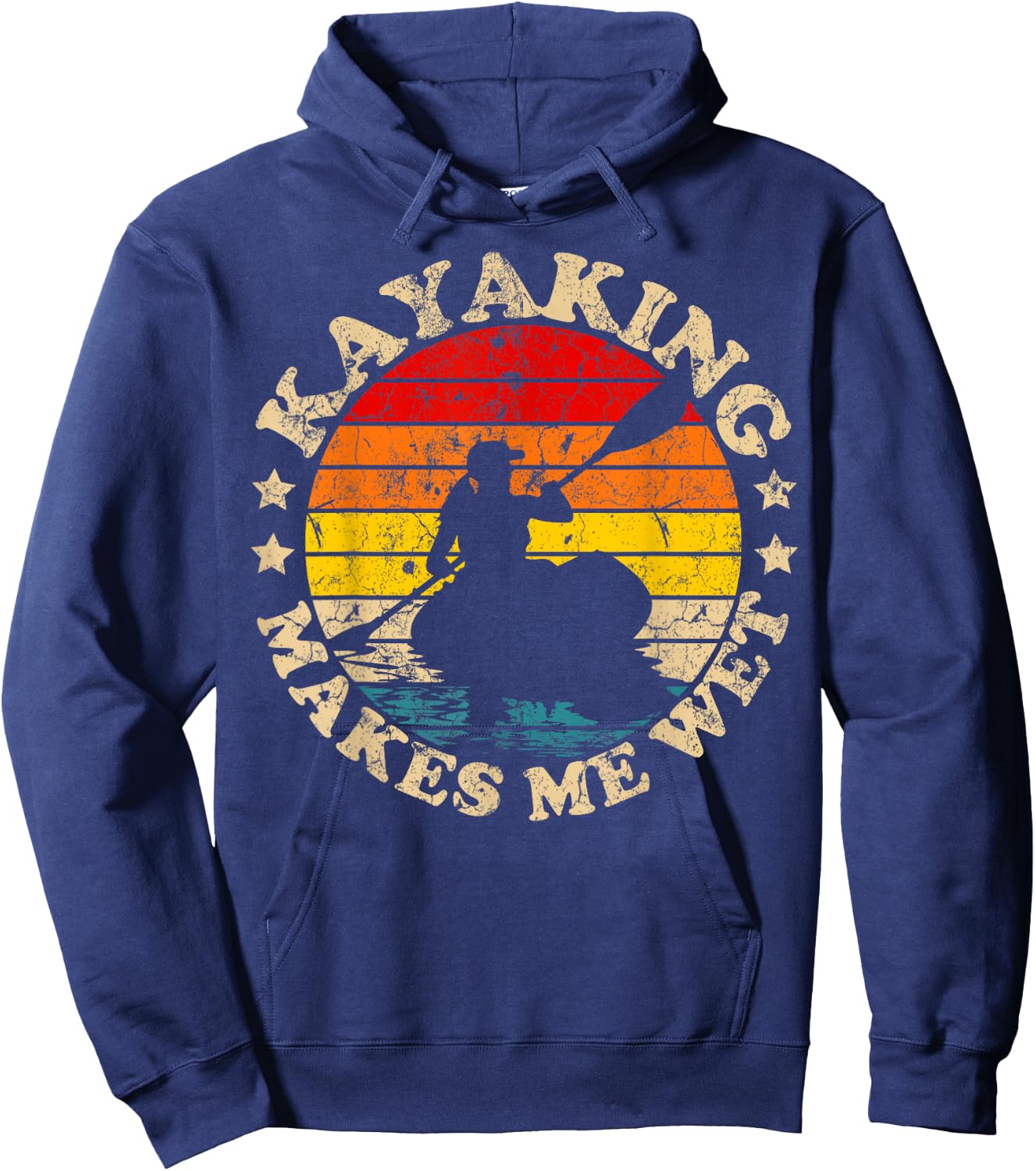 Retro Vintage Kayaking Makes Me Wet Kayak Hoodie - Hoodie | Navy