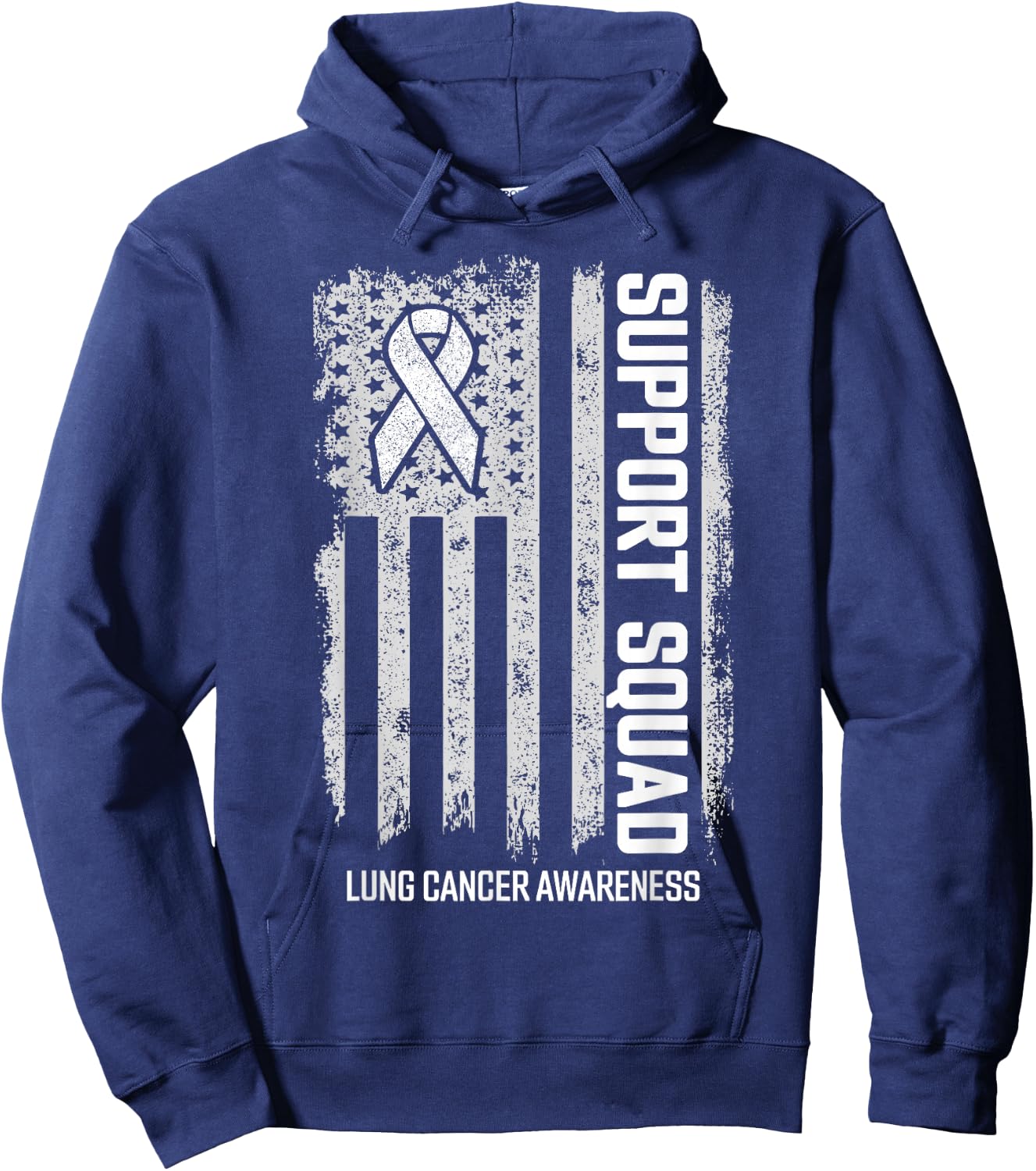 Lung Cancer Shirts Support Squad Lung Cancer Awareness Hoodie - Hoodie | Navy