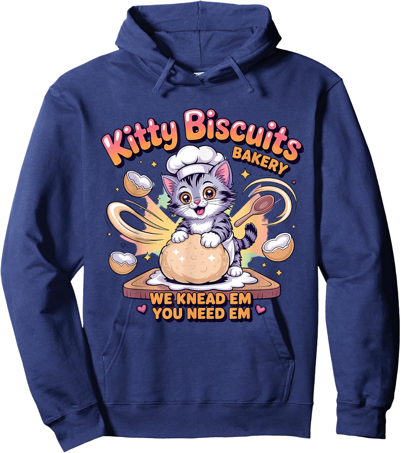 Baking Cat Kitty Biscuits We Knead Em You Need Em Baker Hoodie - Hoodie | Navy
