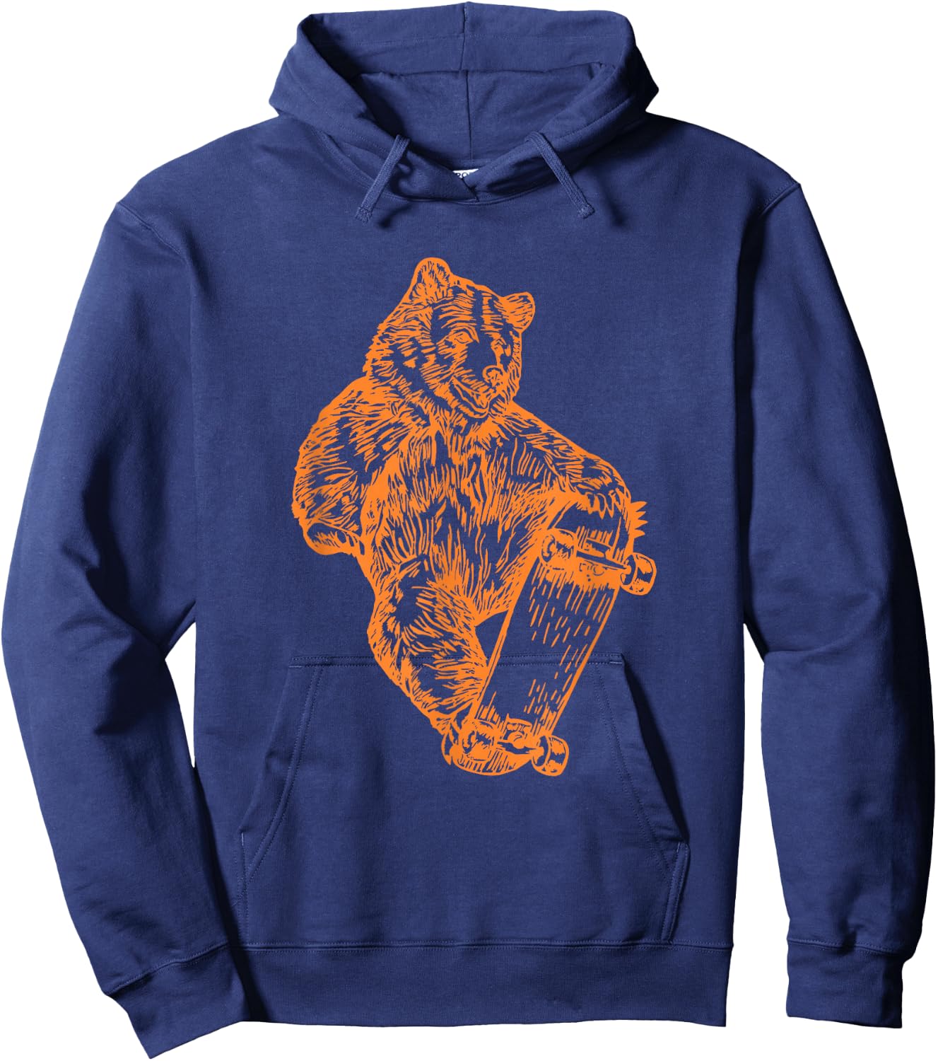 Bear Skater Funny Animal Cute Skateboarding Skateboard Hoodie - Hoodie | Navy
