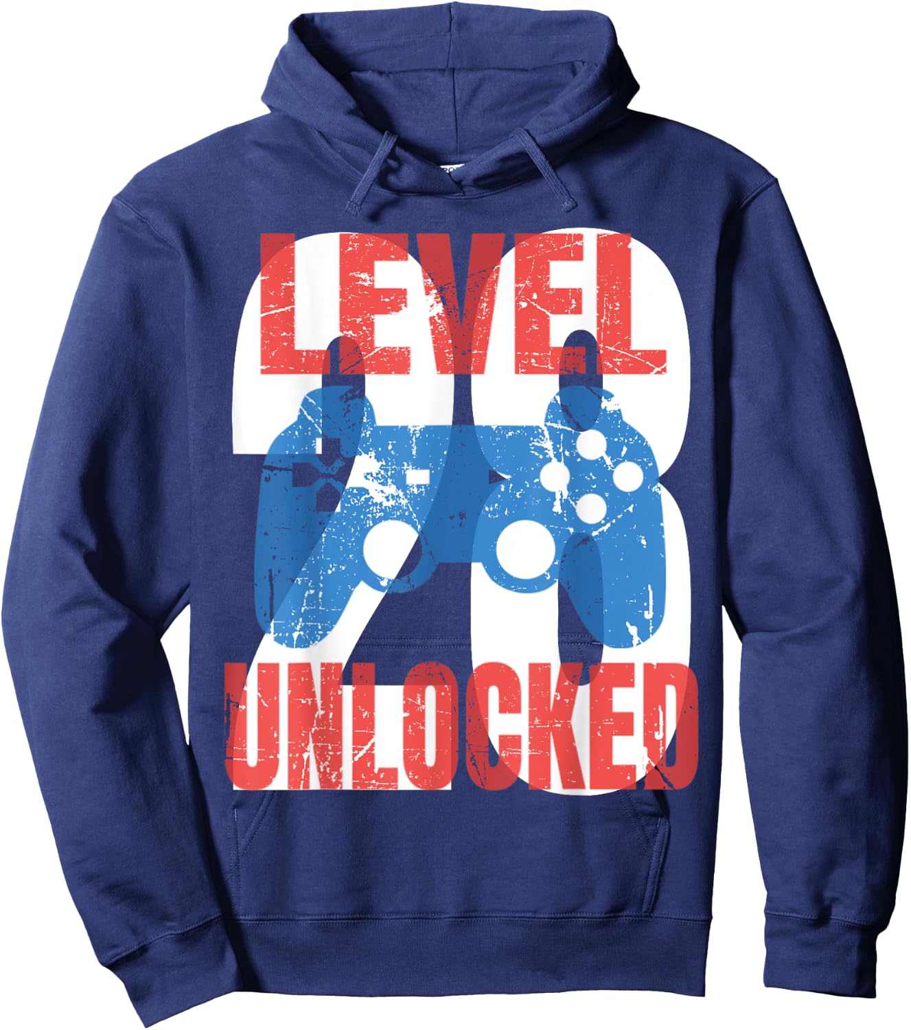 Cute Video Gamer 28th Birthday Gift Level 28 Unlocked Hoodie - Hoodie | Navy