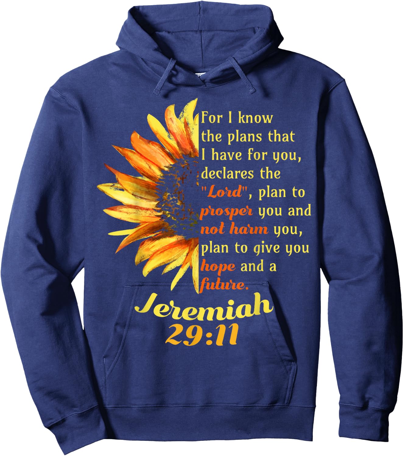 Jeremiah 29:11 Bible Christian Christian Hoodie - Hoodie | Navy