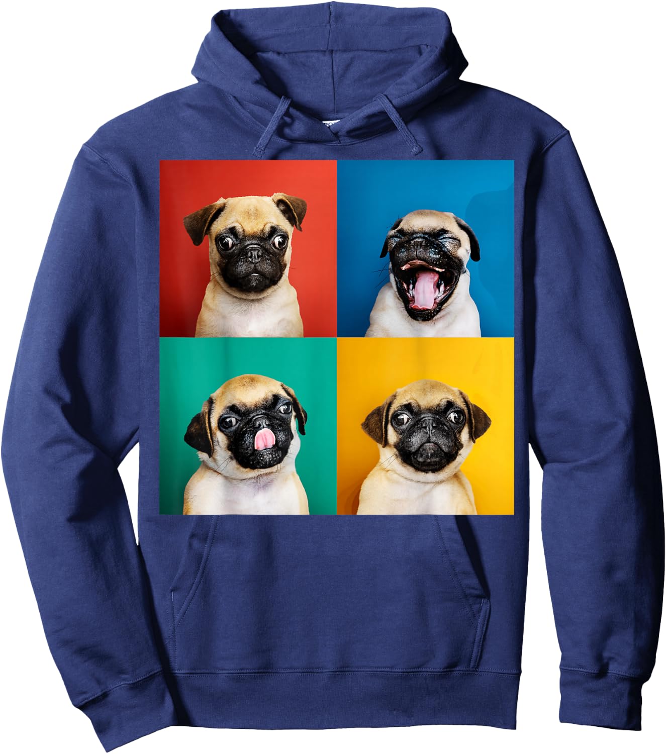 Pug Puppy Portrait Photos Carlino for Dog Lovers Small Hoodie - Hoodie | Navy