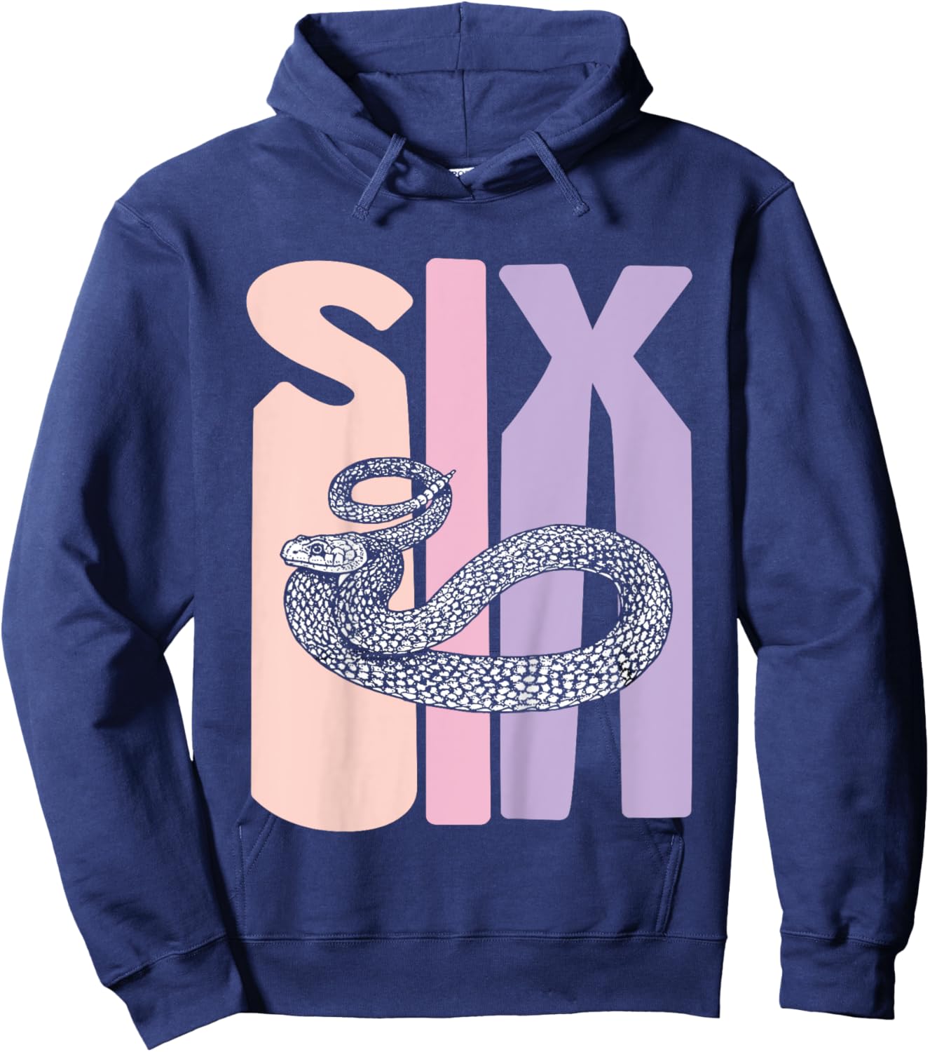 6th Birthday Girl Snake Lover Pet Reptile 6 Years Old Hoodie - Hoodie | Navy