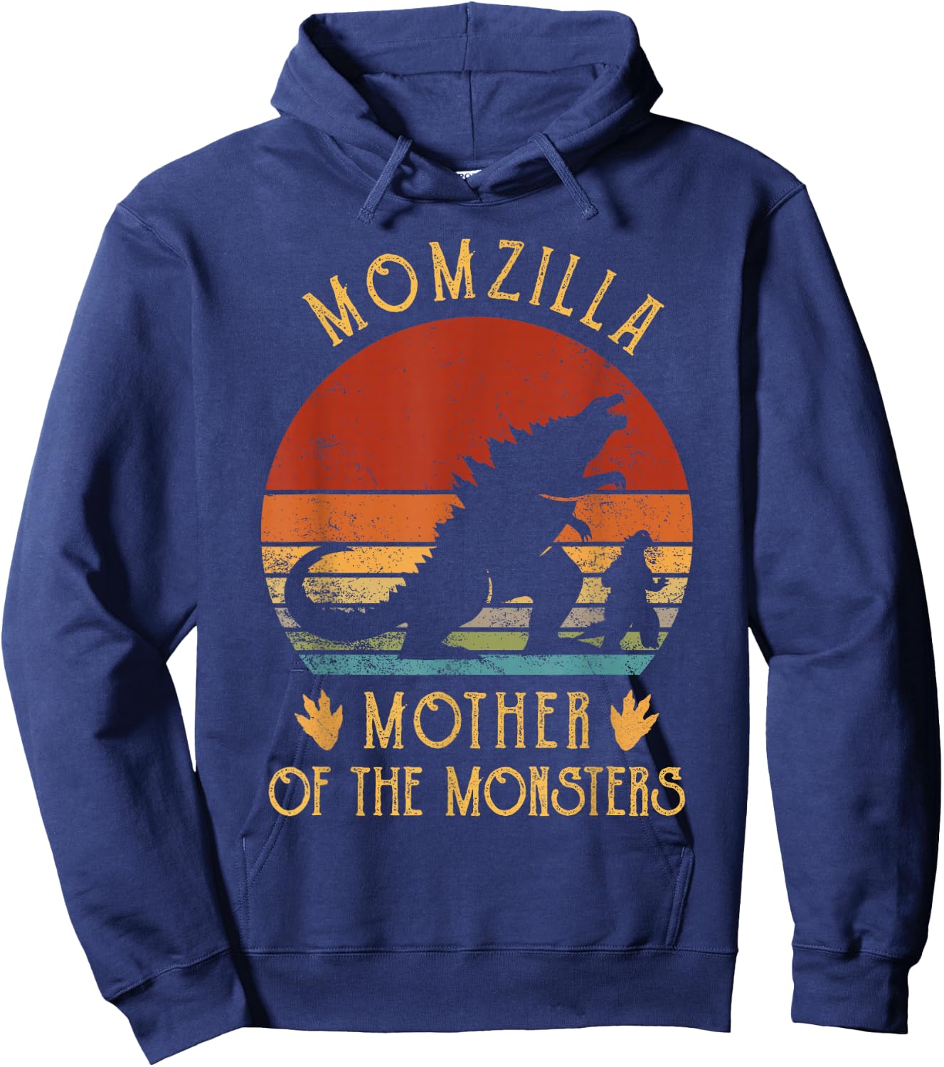 Women Momzilla Mother Of Monsters Vintage Mom Mothers Day Hoodie - Hoodie | Navy
