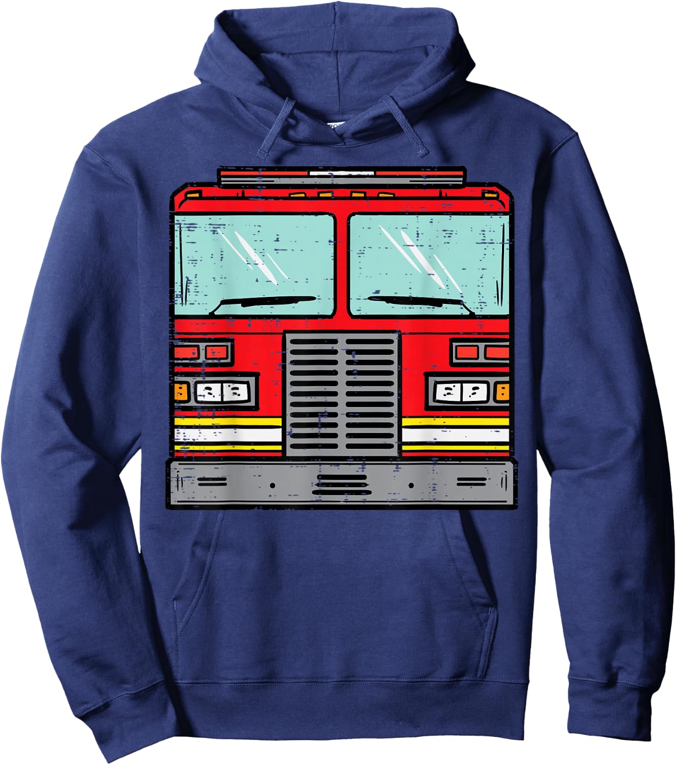 Fire Truck Costume Halloween Firefighter Fireman Men Boys Hoodie - Hoodie | Navy
