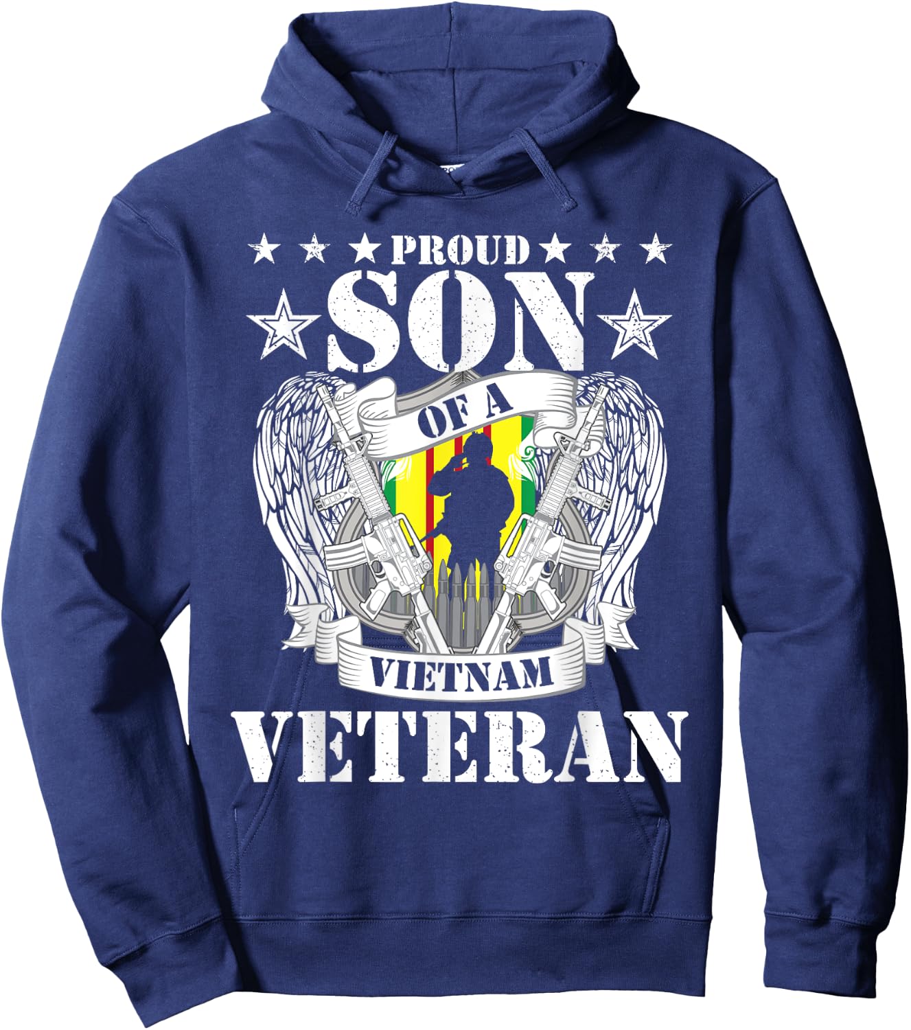 Proud Son Of A Vietnam Veteran US Patriotic Veteran's Day Hoodie - Hoodie | Navy