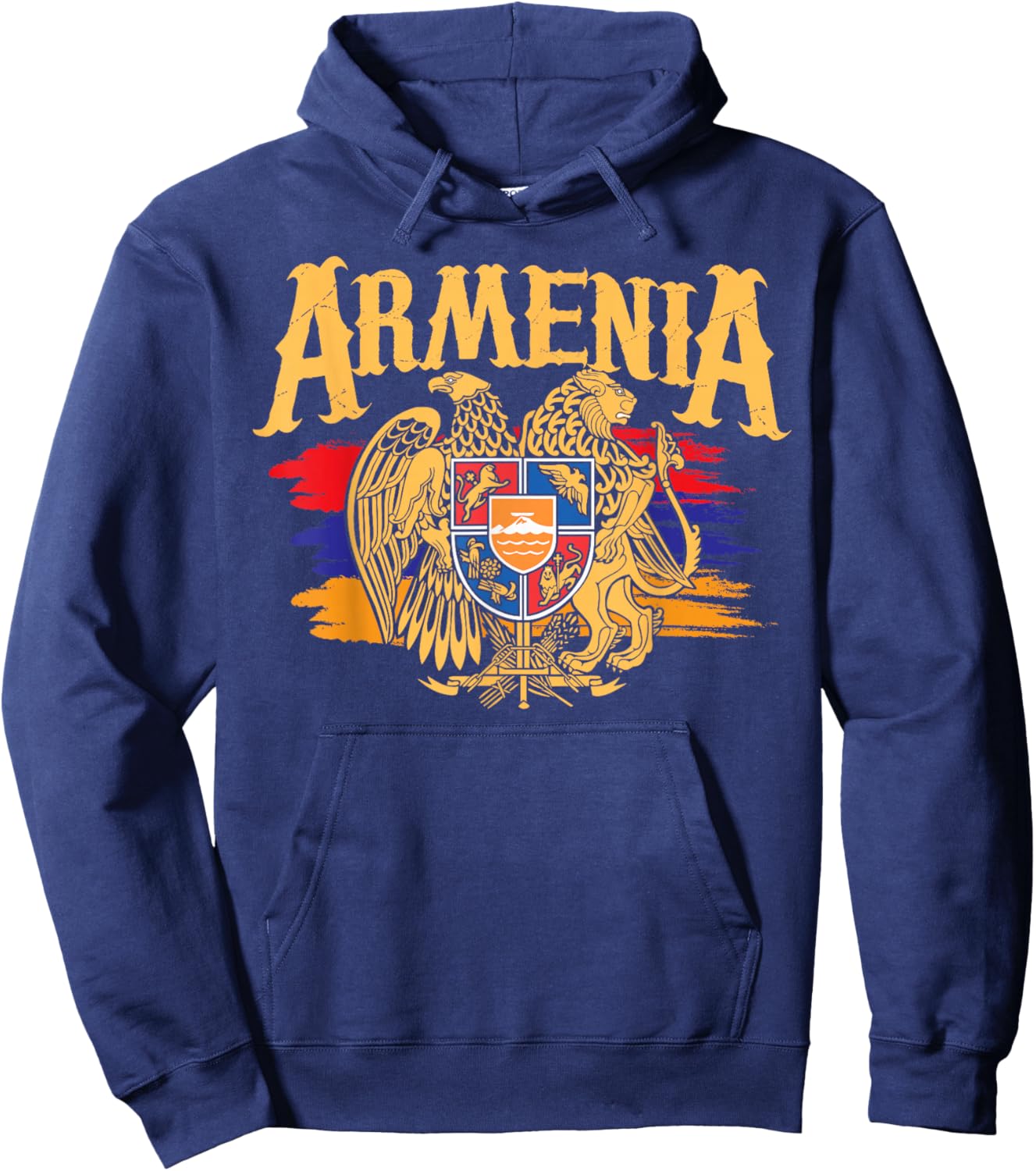 Distressed Armenia Flag - Armenian Diaspora Country Nation Hoodie - Hoodie | Navy
