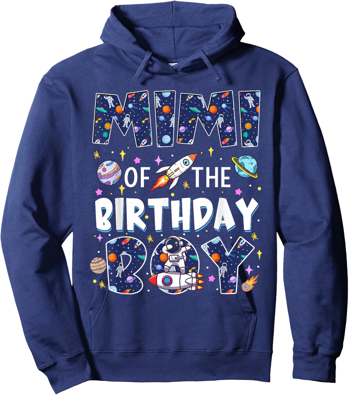 Mimi of The Birthday Boy Astronaut Family Space Planets Hoodie - Hoodie | Navy