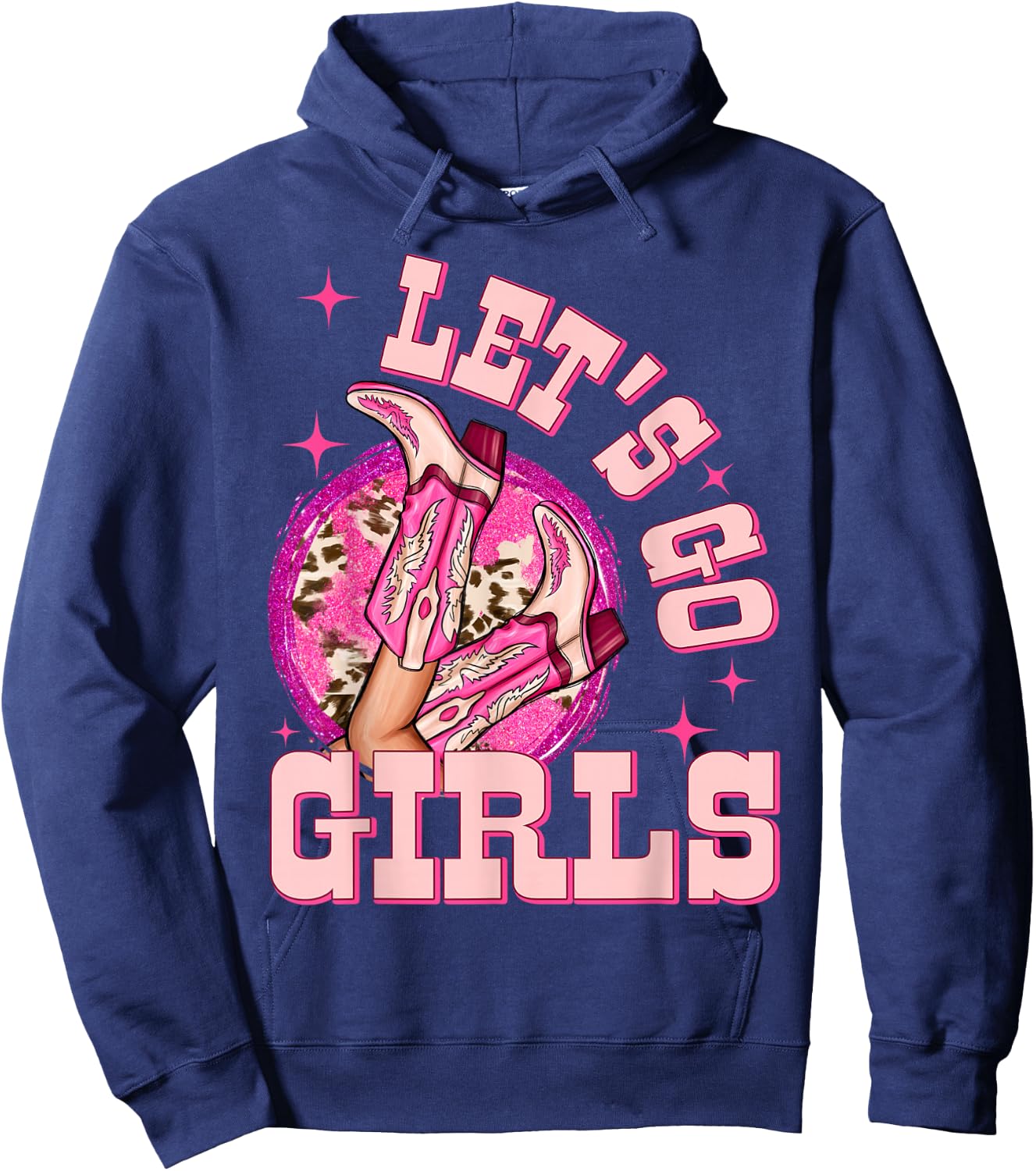 Let's Go Girls Western Cowgirls Bride Squad Bachelorette Hoodie - Hoodie | Navy