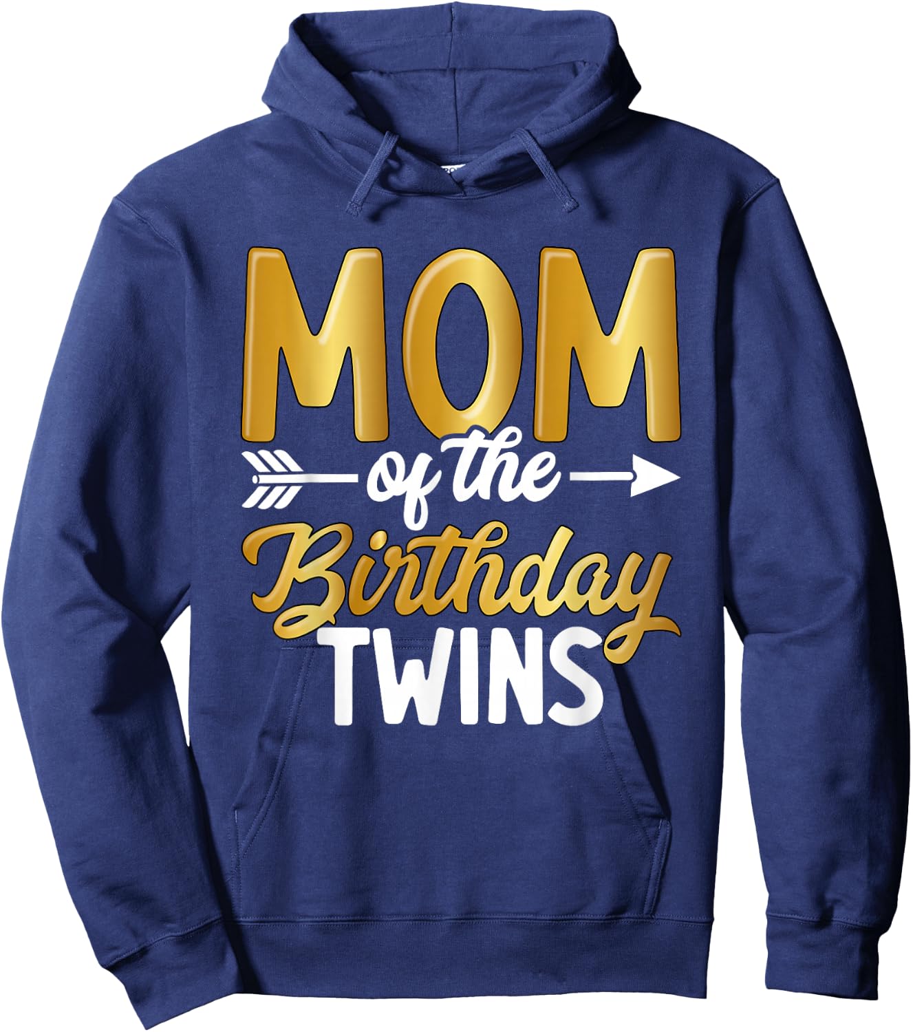 Mom Of The Birthday Twins Mother's Day Maternity Hoodie - Hoodie | Navy