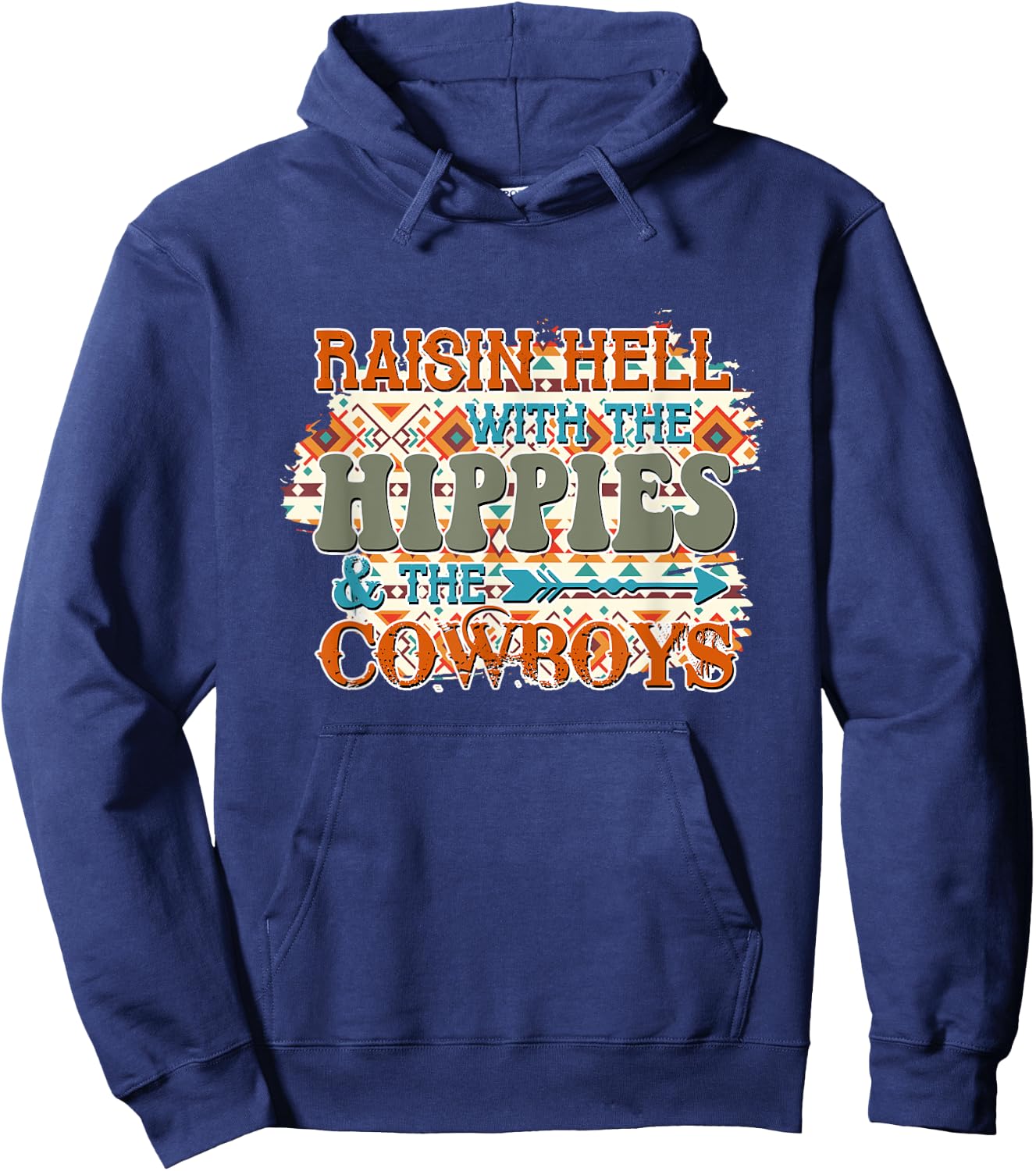 Raising Hell With The Hippies & The Cowboys Hoodie - Hoodie | Navy