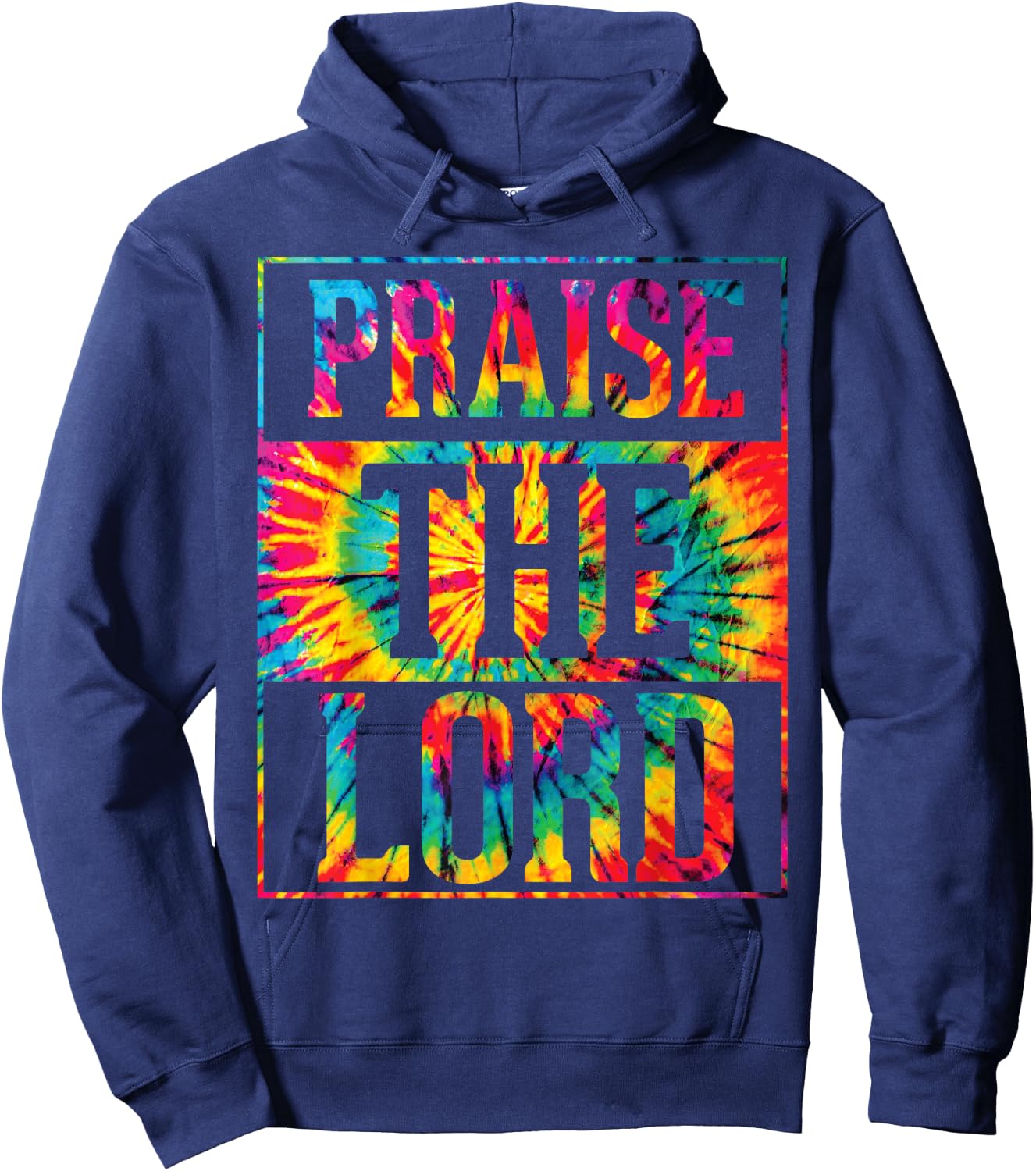 Praise The Lord Christian Faith Tie Dye Cute Christianity Hoodie - Hoodie | Navy