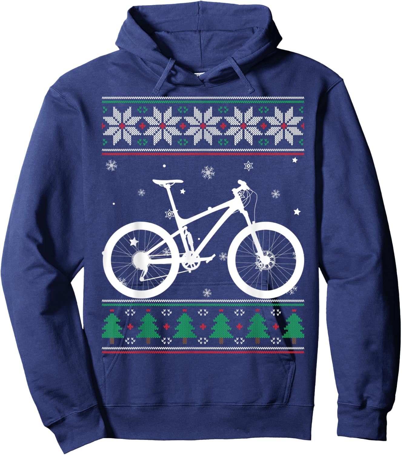 Road Biker Mountain Biking Lover MTB Cyclist Ugly Christmas Hoodie - Hoodie | Navy