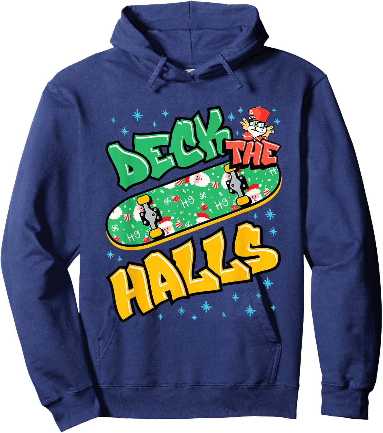 Skateboarding Christmas Skateboard Xmas Deck Skater Graphic Hoodie - Hoodie | Navy