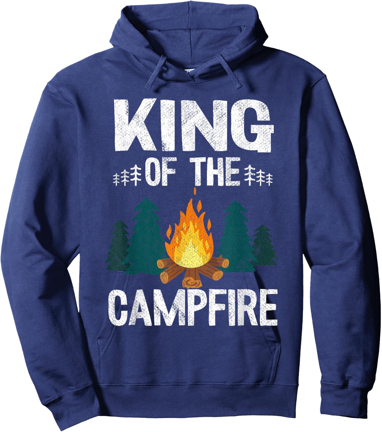 King Of The Campfire Happy Hiking Cousin Camp Funny Camping Hoodie - Hoodie | Navy